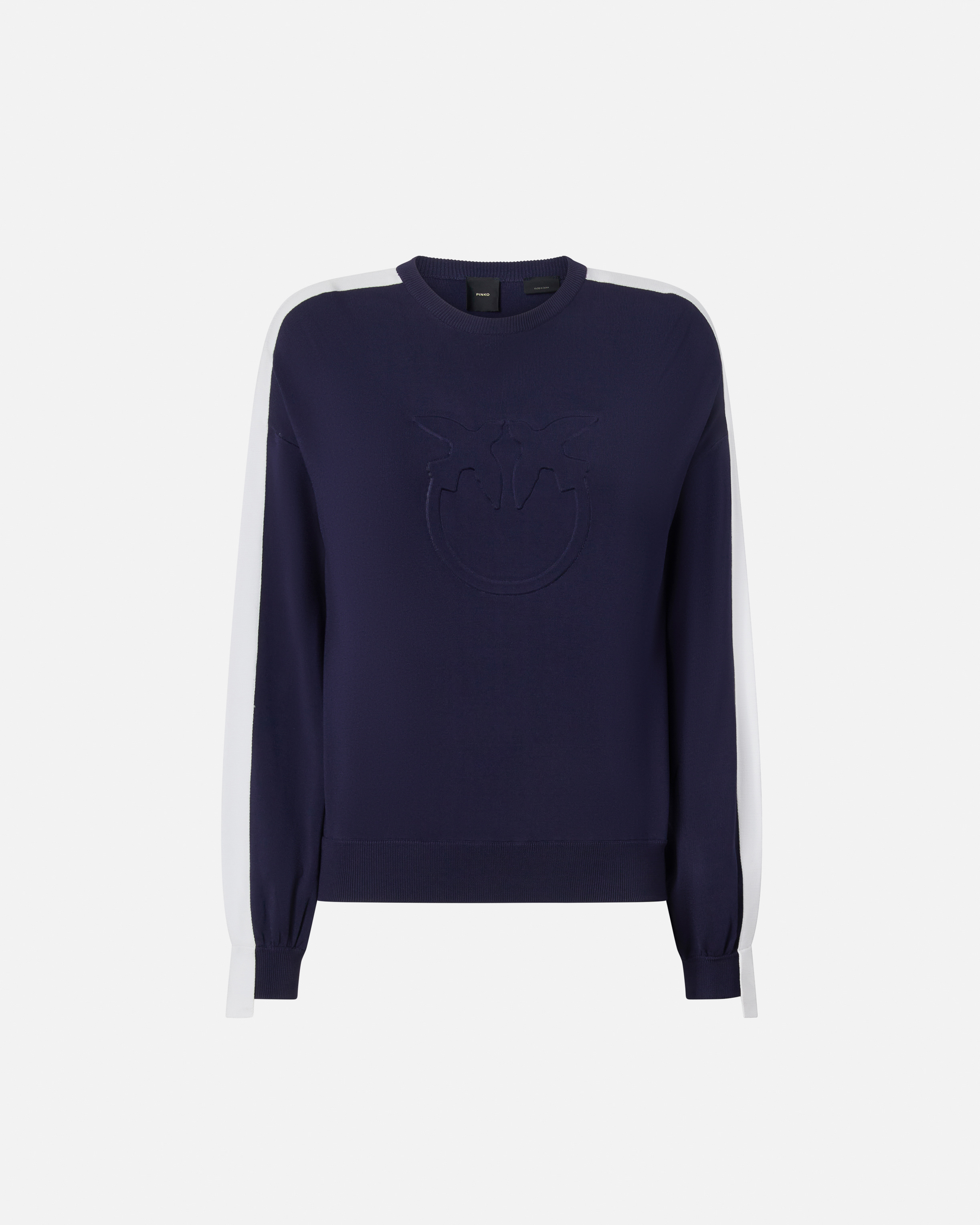 Crew-neck sweatshirt with wide sleeves and raised logo PINKO
