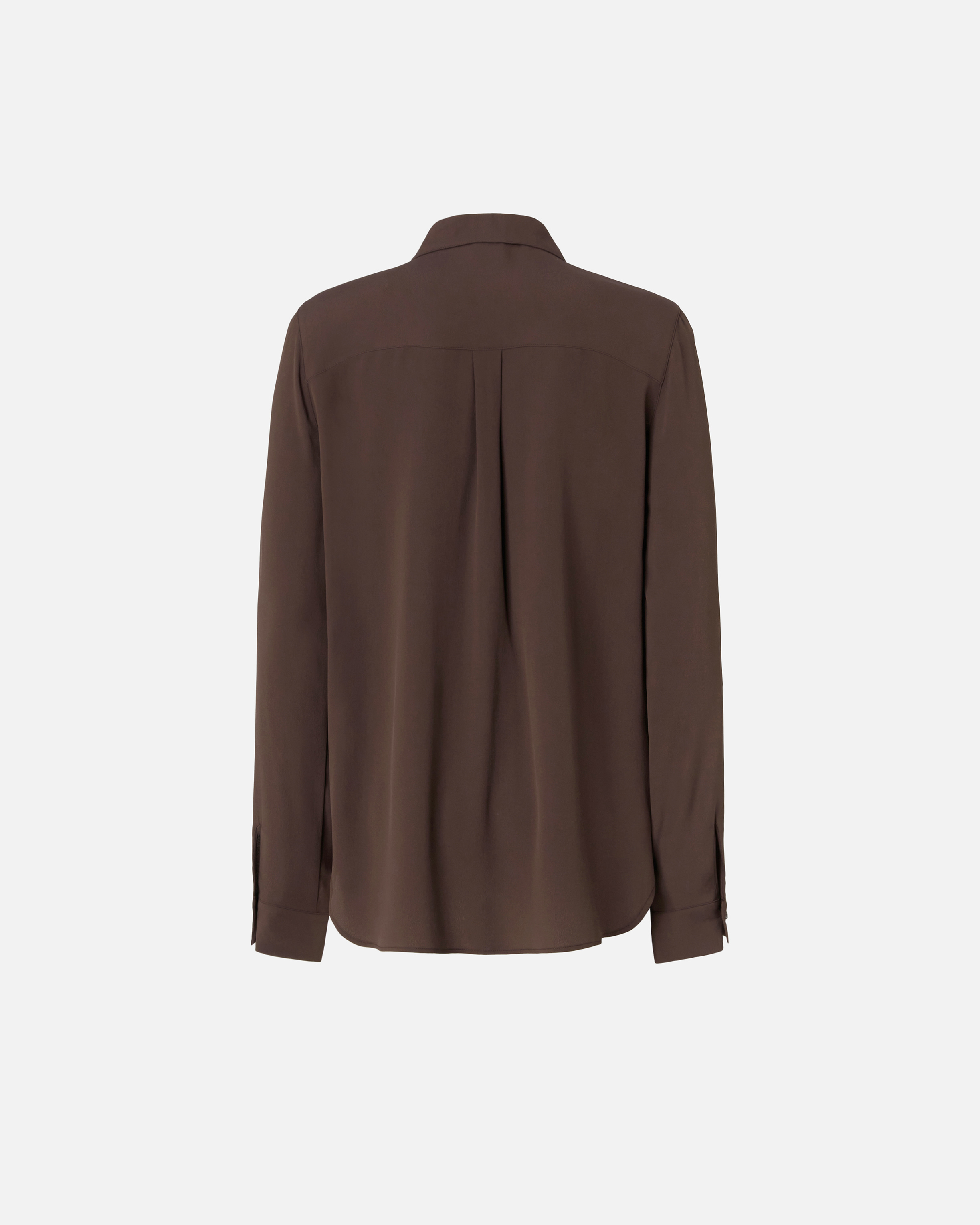 Рубашка из смесового шелкового крепдешина - КОРИЧНЕВЫЙ - large