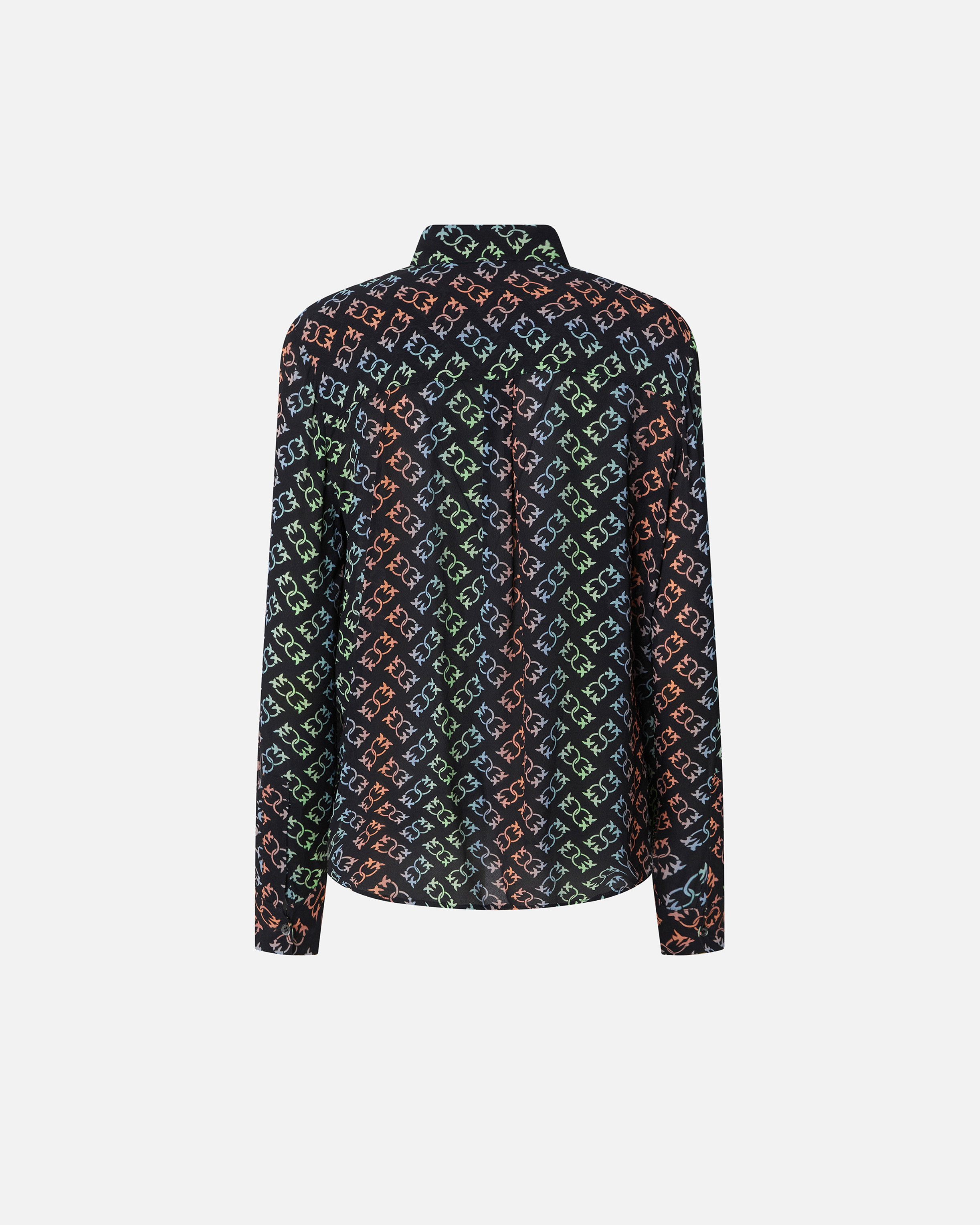 Классическая рубашка из крепа с принтом Monogram - ЧЕРНЫЙ, multicolor - large