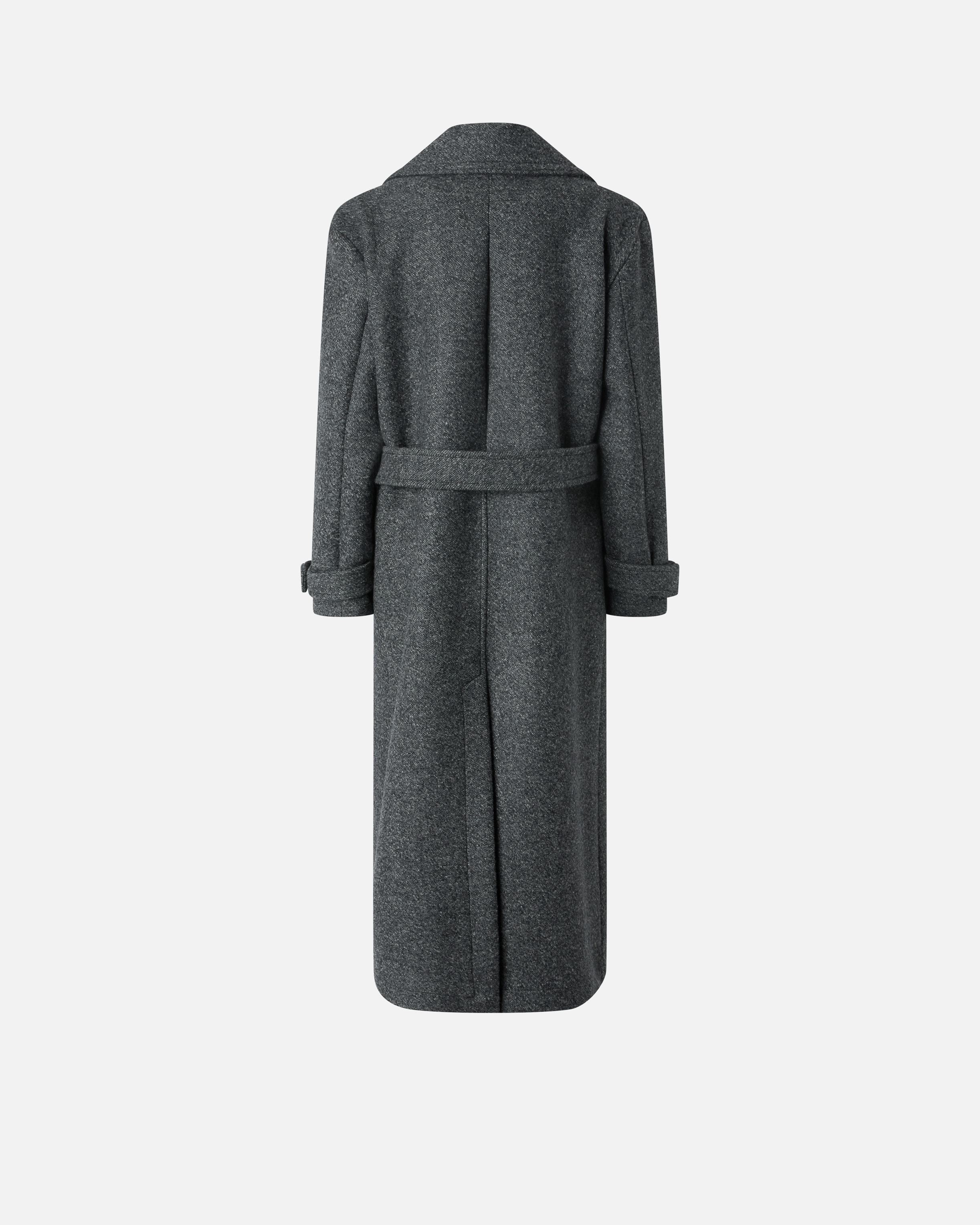 Pinko Trench Coat With Belt In Grey - Pewter