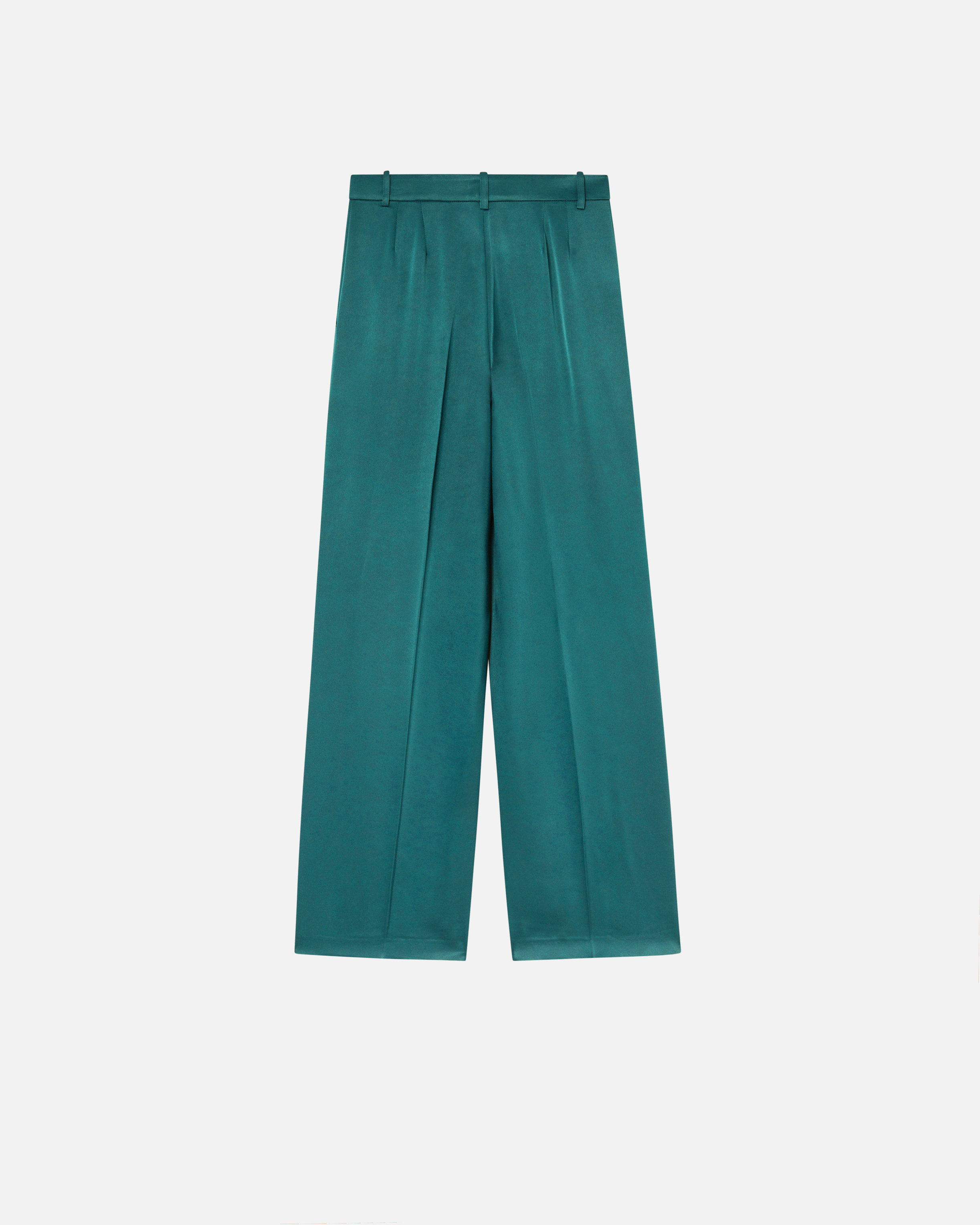 Pinko Pantalon Couture En Satin In Dark Bottle Green
