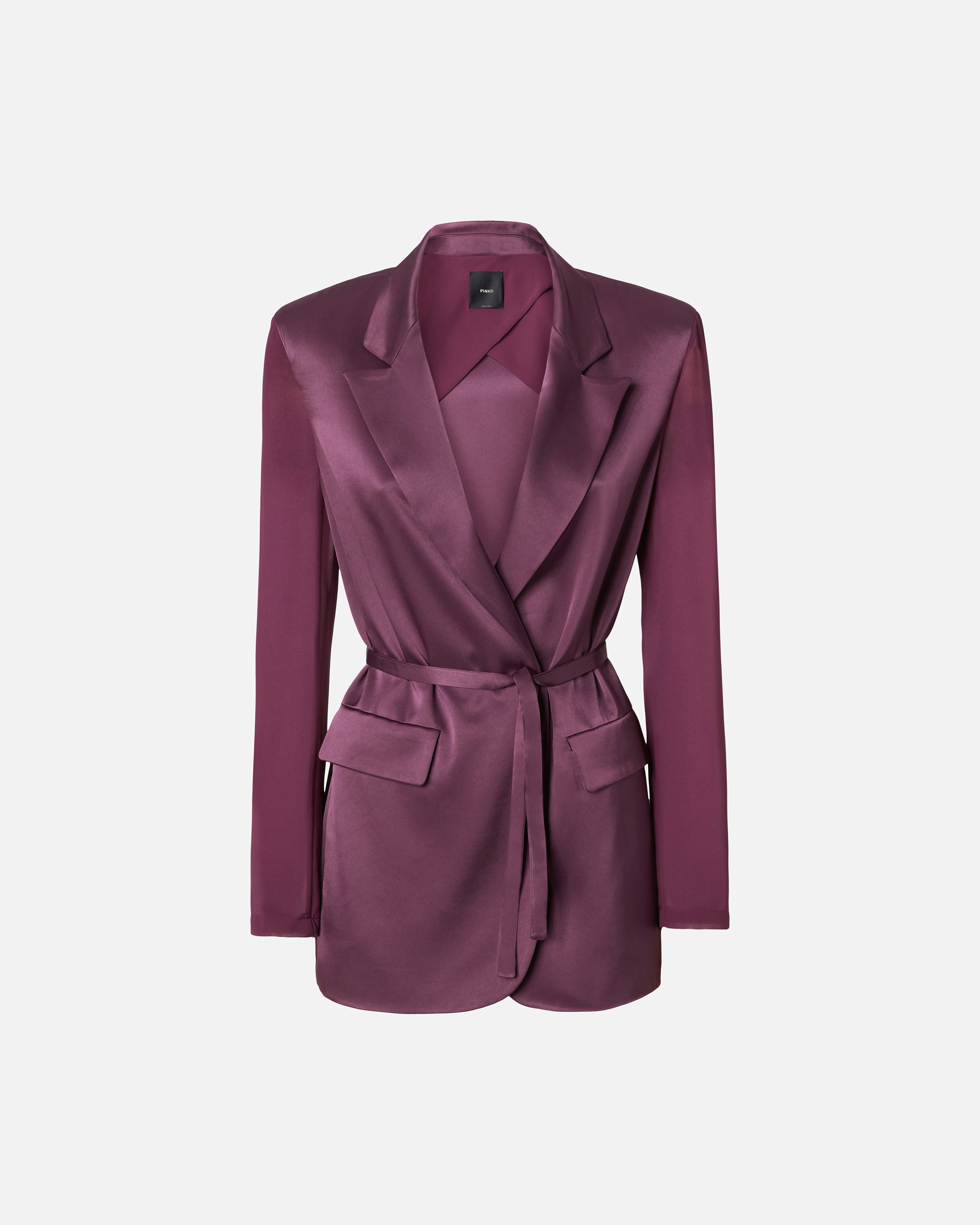 Pinko Glänzender Blazer mit transparenten Ärmeln