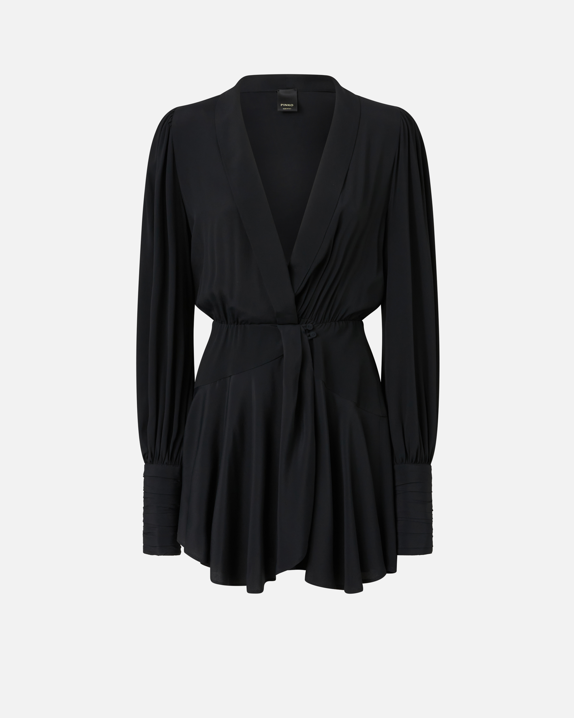 Pinko Kurzes Kleid aus Seidenmix mit tiefem Ausschnitt