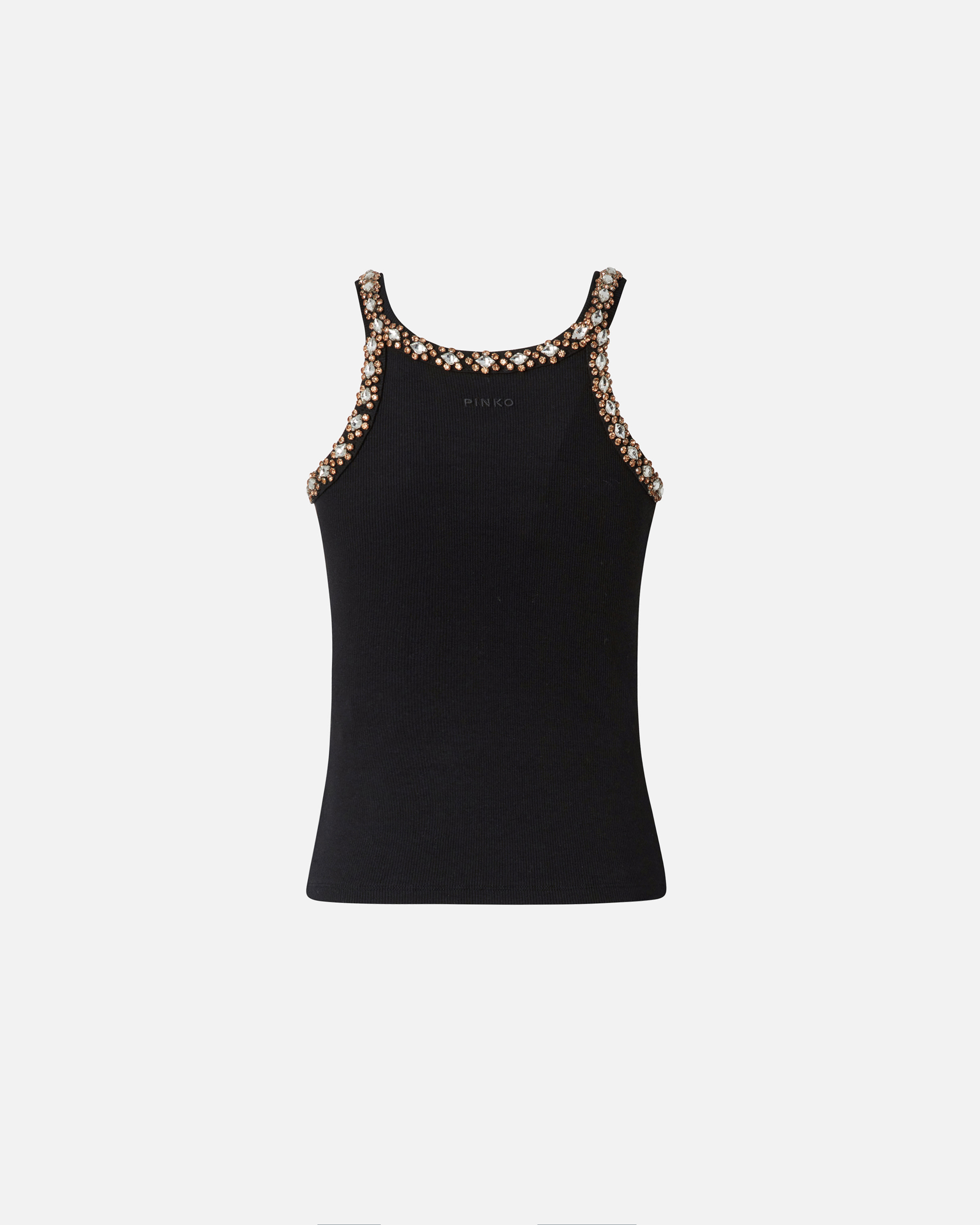 Майка с блестящей вышивкой - ЧЕРНЫЙ - large