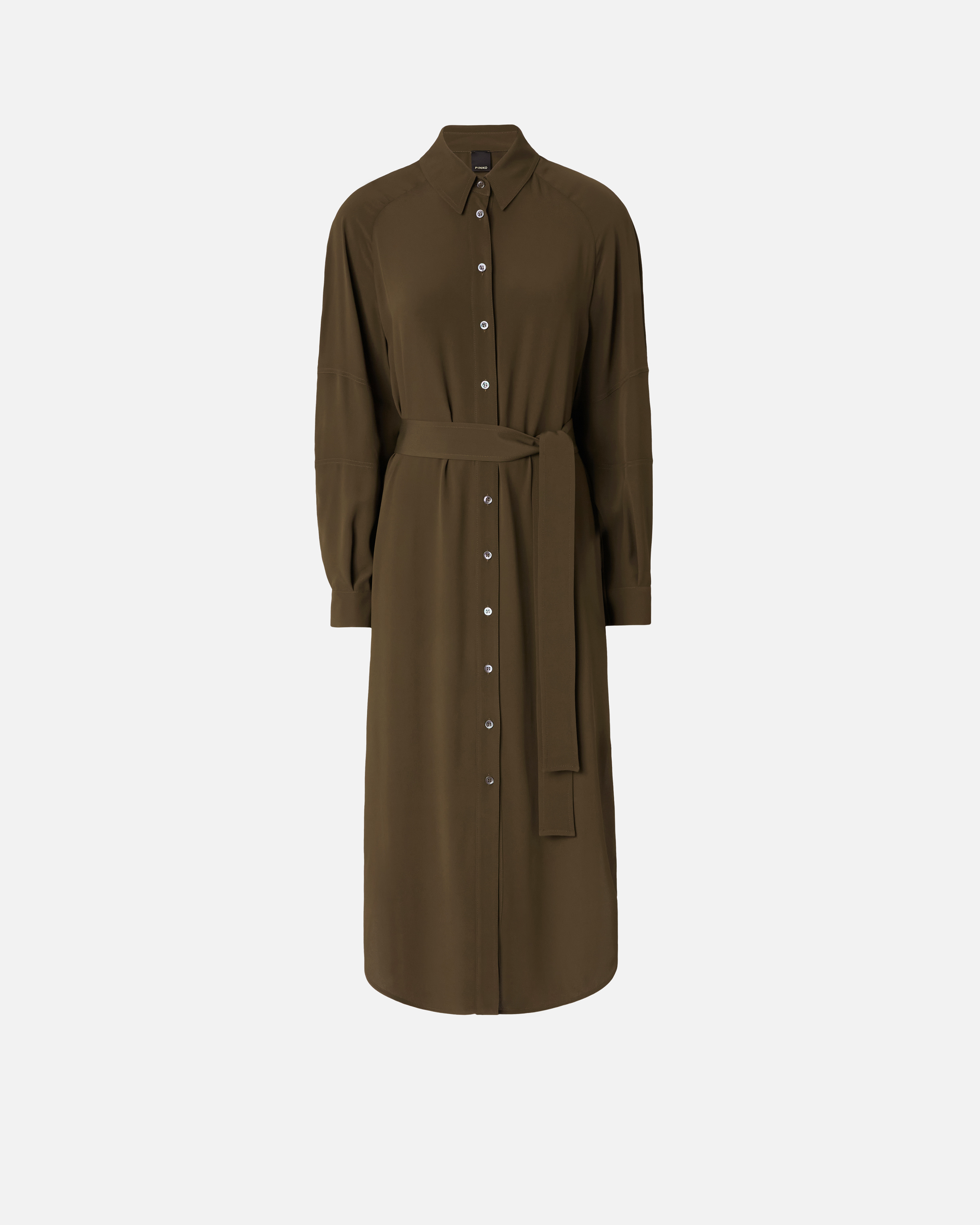 Pinko Midi-Hemdblusenkleid aus Seidenmischgewebe
