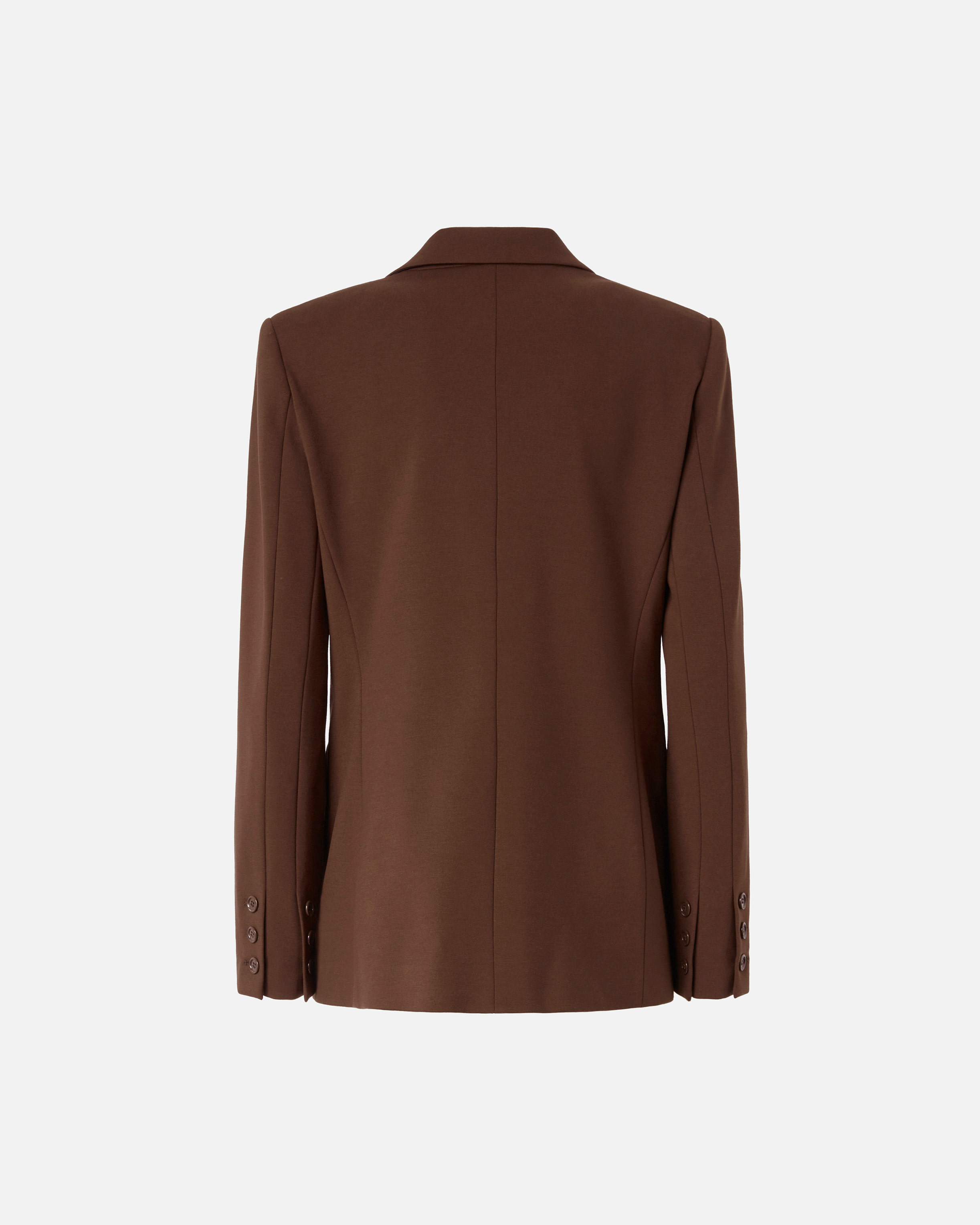 Pinko Single-breasted Blazer With Structured Shoulders In Dark Brown