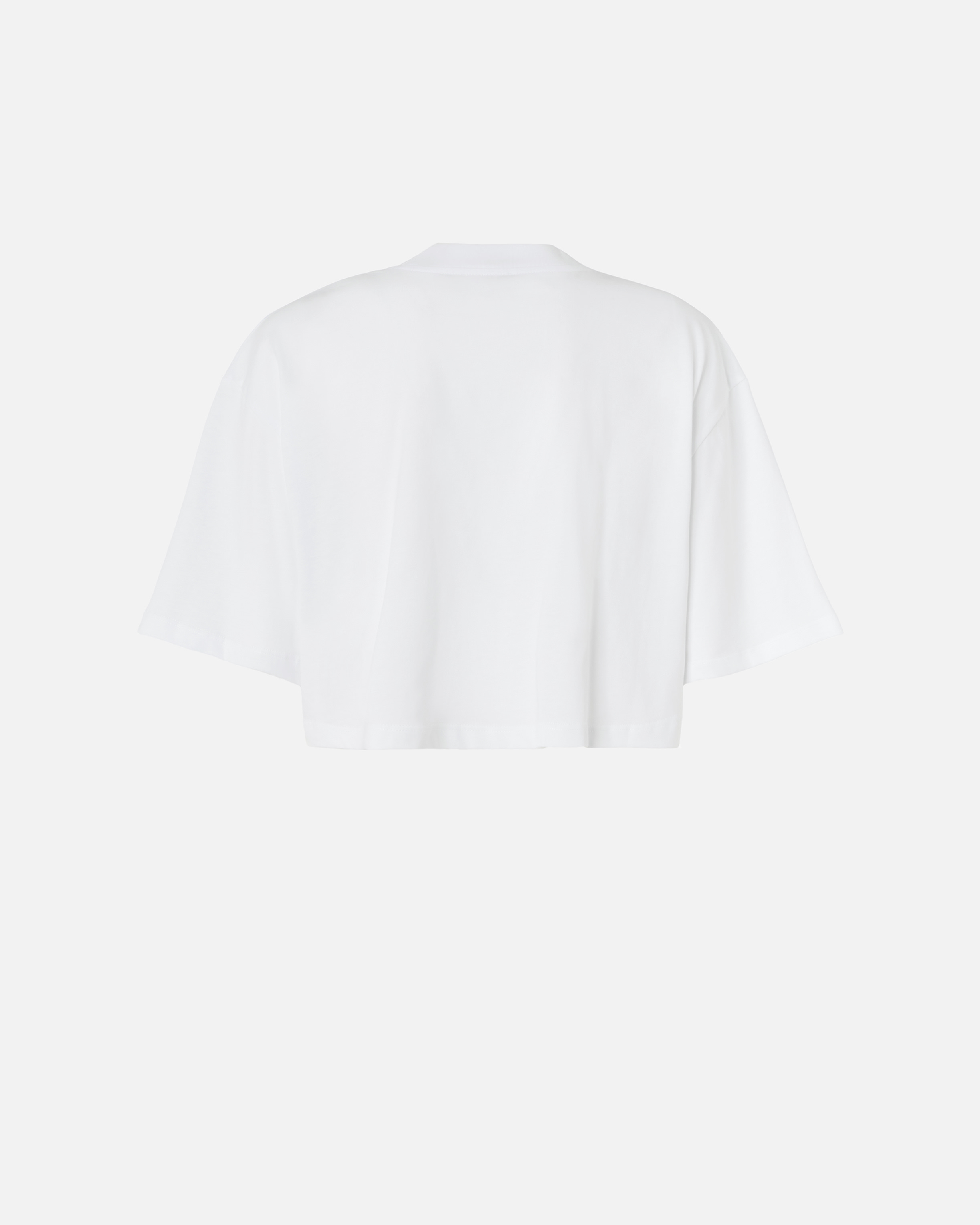 Pinko Short-sleeved Crop Top With Padded Shoulders In Bright White