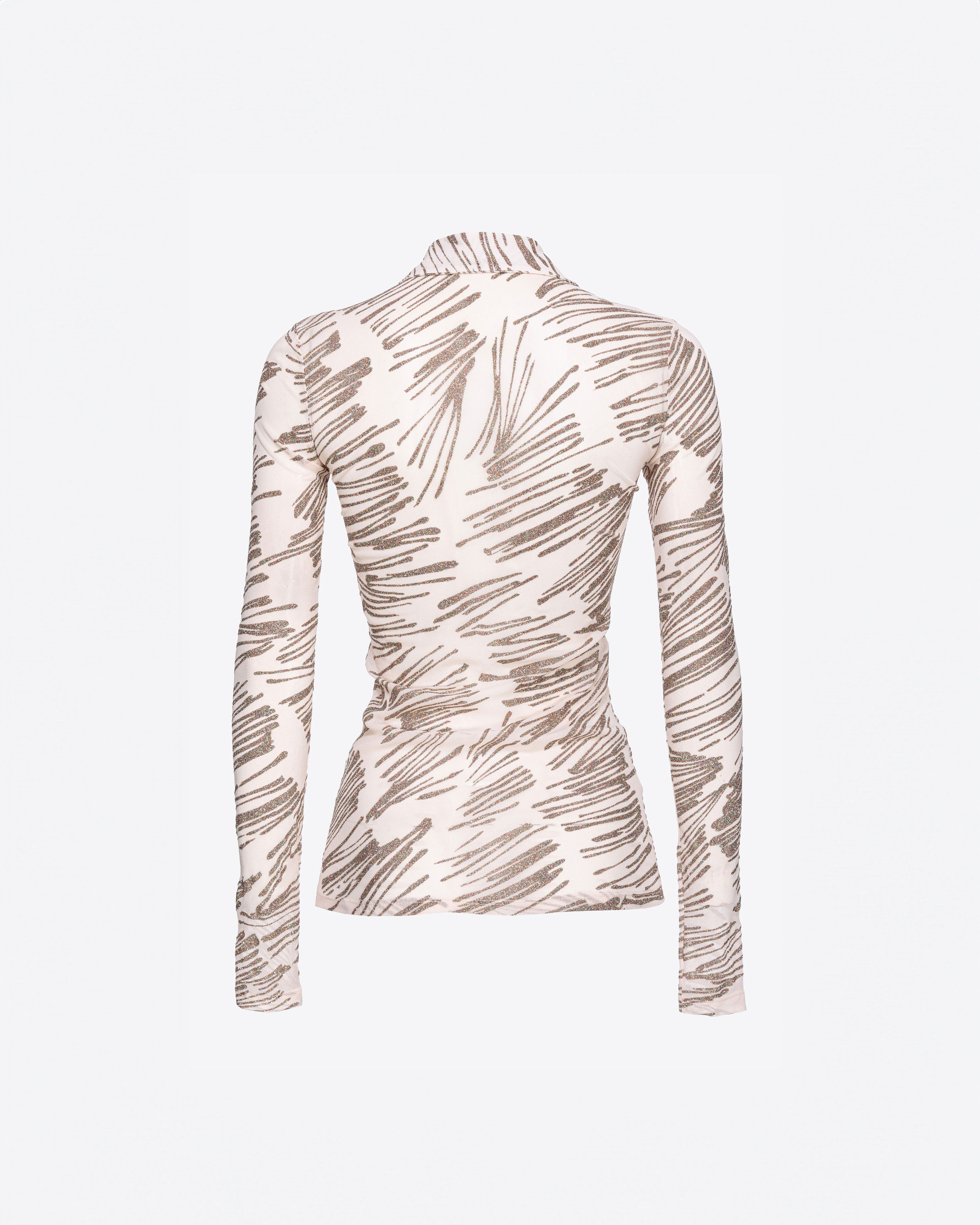 Лонгслив поло с глиттерным принтом - БЕЖЕВЫЙ, multicolor - large