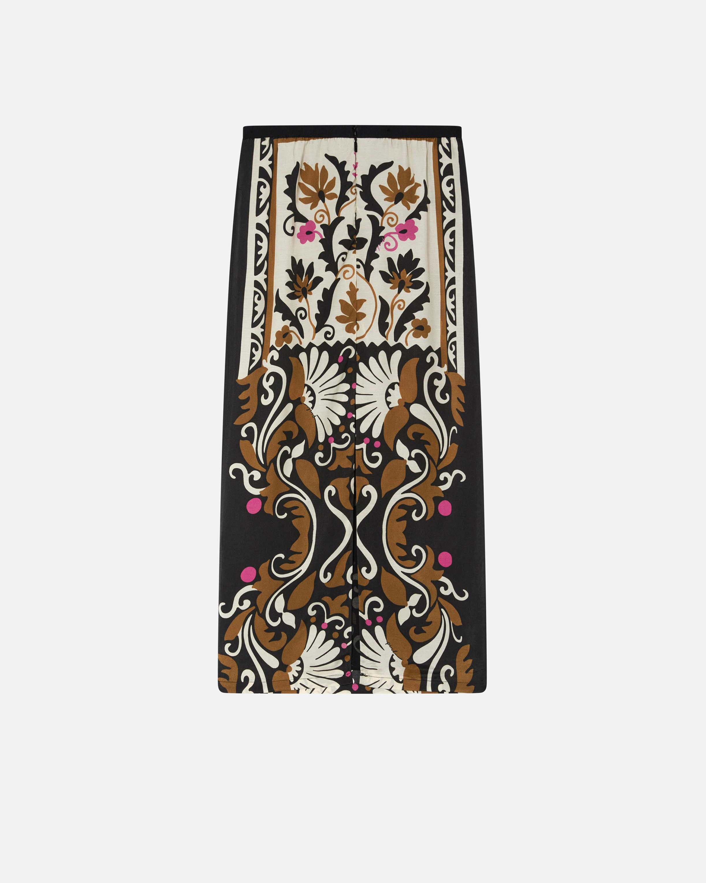 Pinko Long Skirt With Floral Print In Viscose In Multi Brown/beige