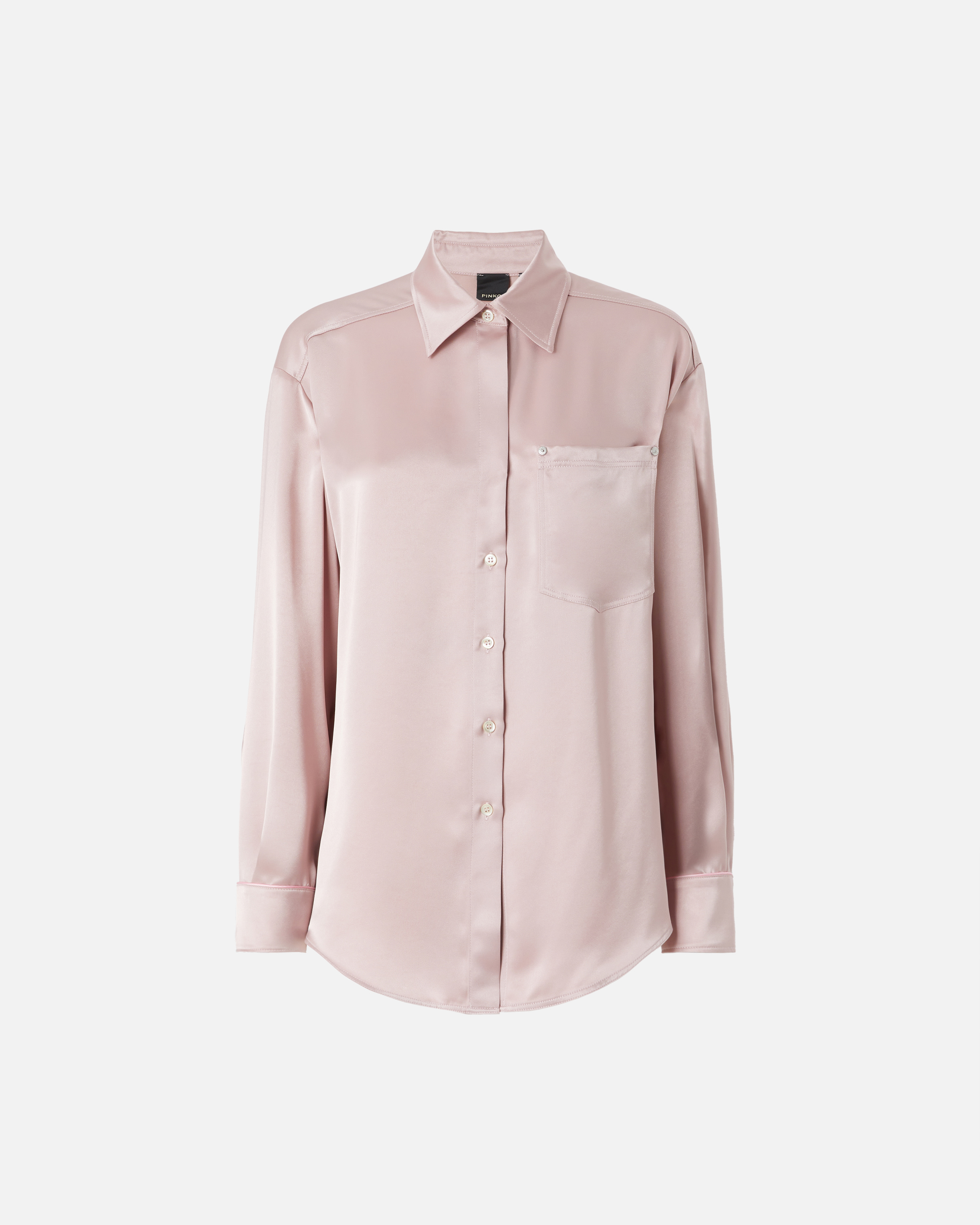 ﻿Pinko Glänzende Hemdbluse mit tiefem Ausschnitt