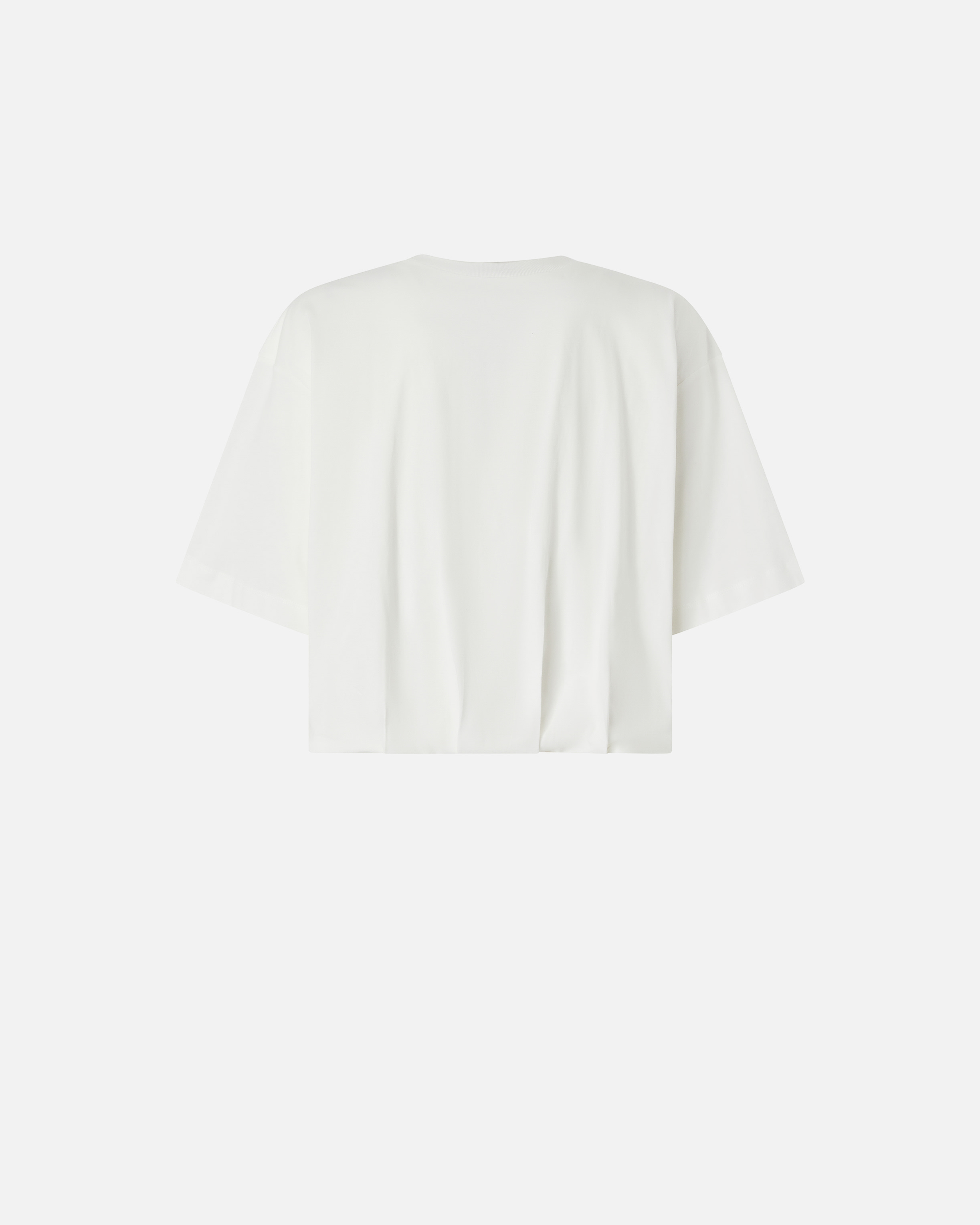 Pinko White Crop T-shirt With Logo On The Front And Gathers In Cotton Woman In Bianco-biancaneve