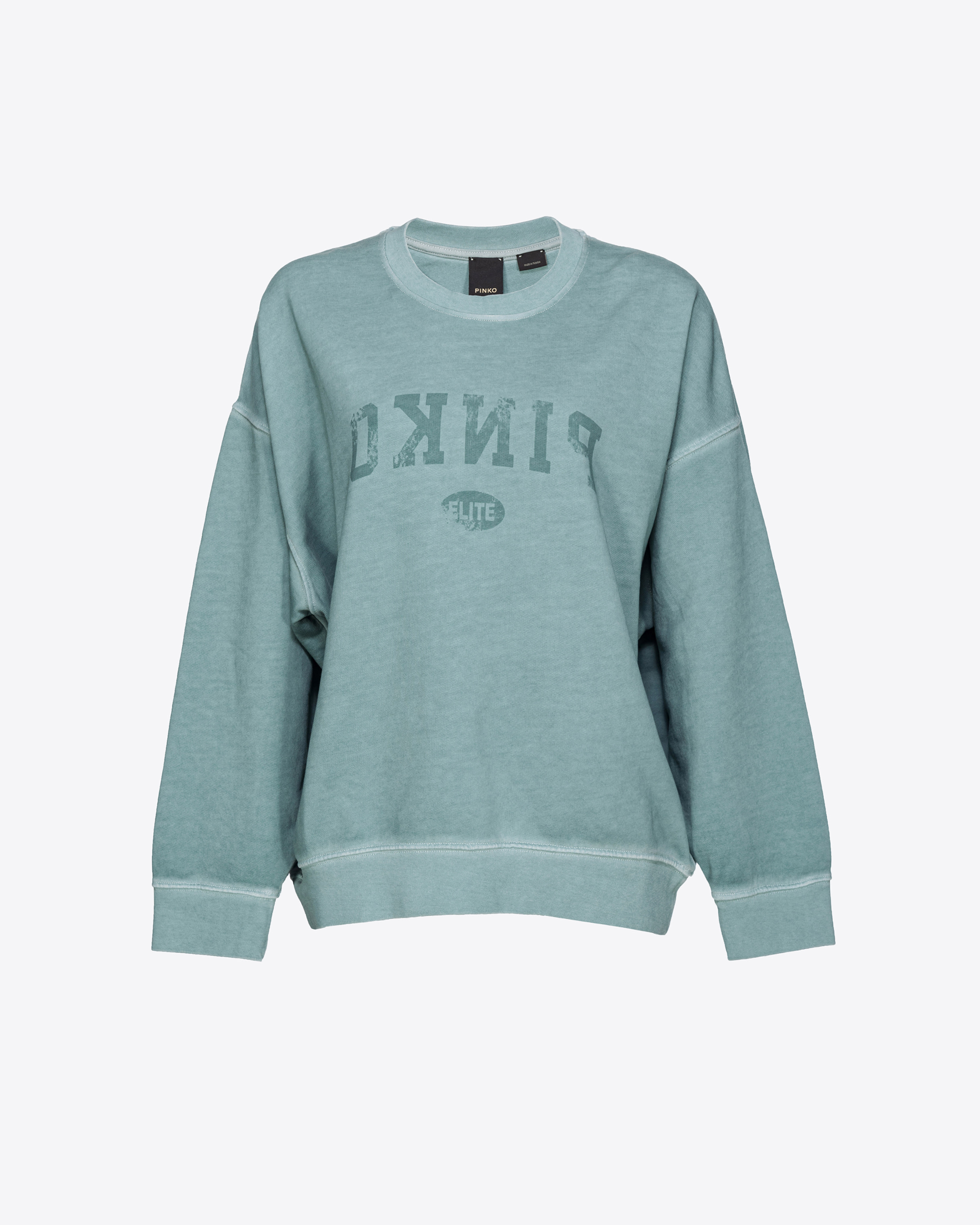 Shop Pinko Logo-print Sweatshirt In Silvery Blue