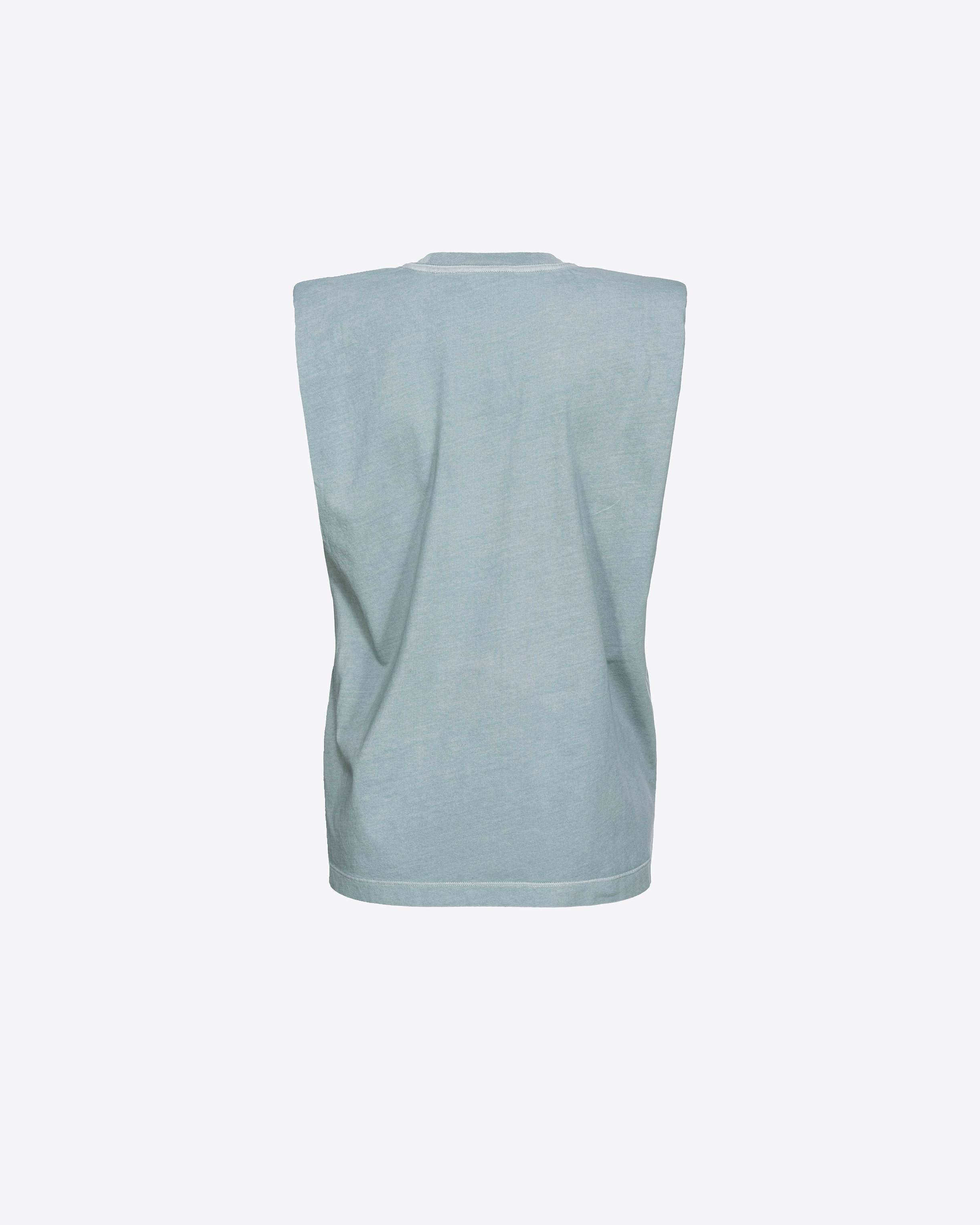 Shop Pinko Top Senza Maniche Stampa Logo In Bleu Argent