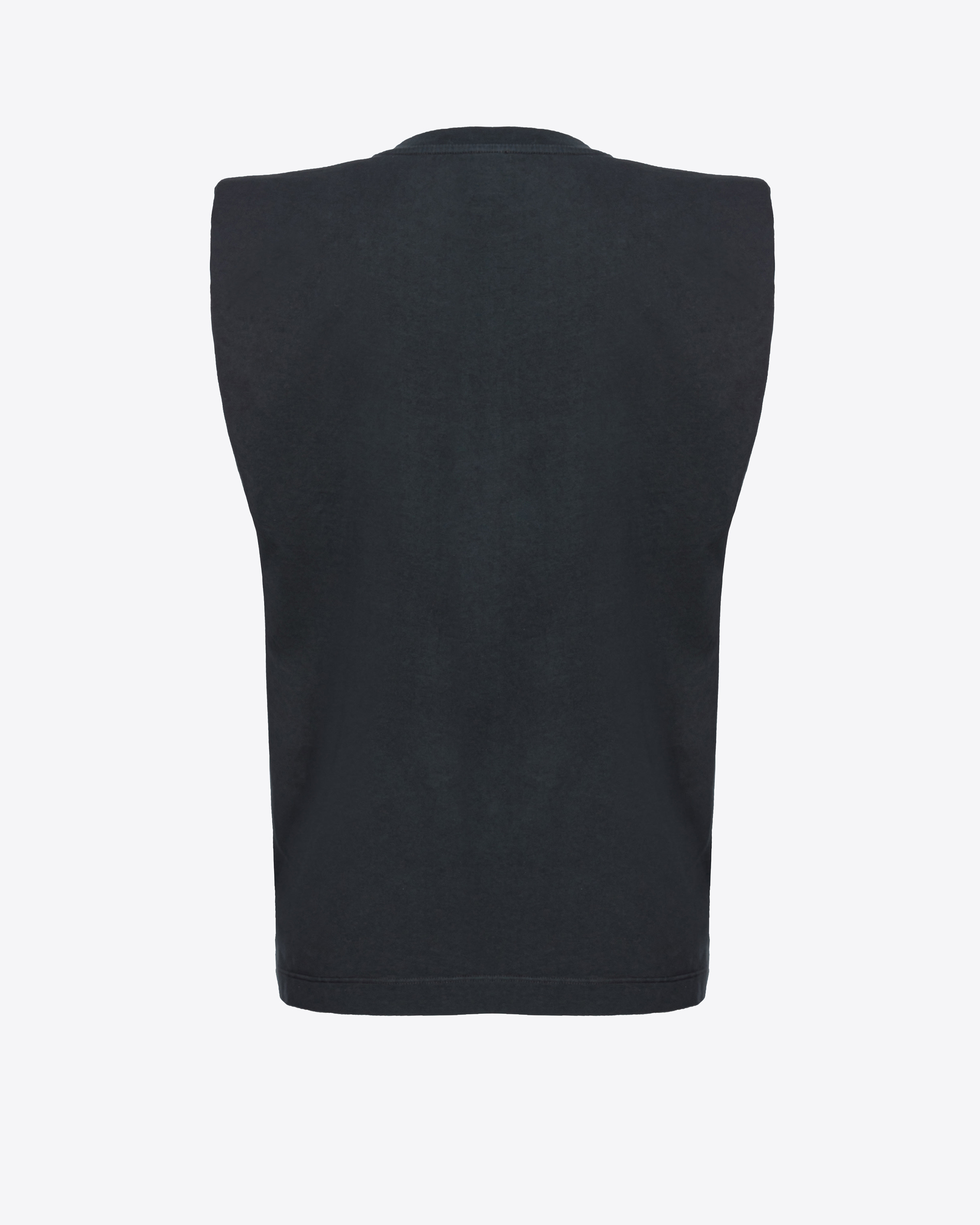 Shop Pinko Sleeveless Top With Logo Print In Limo Black