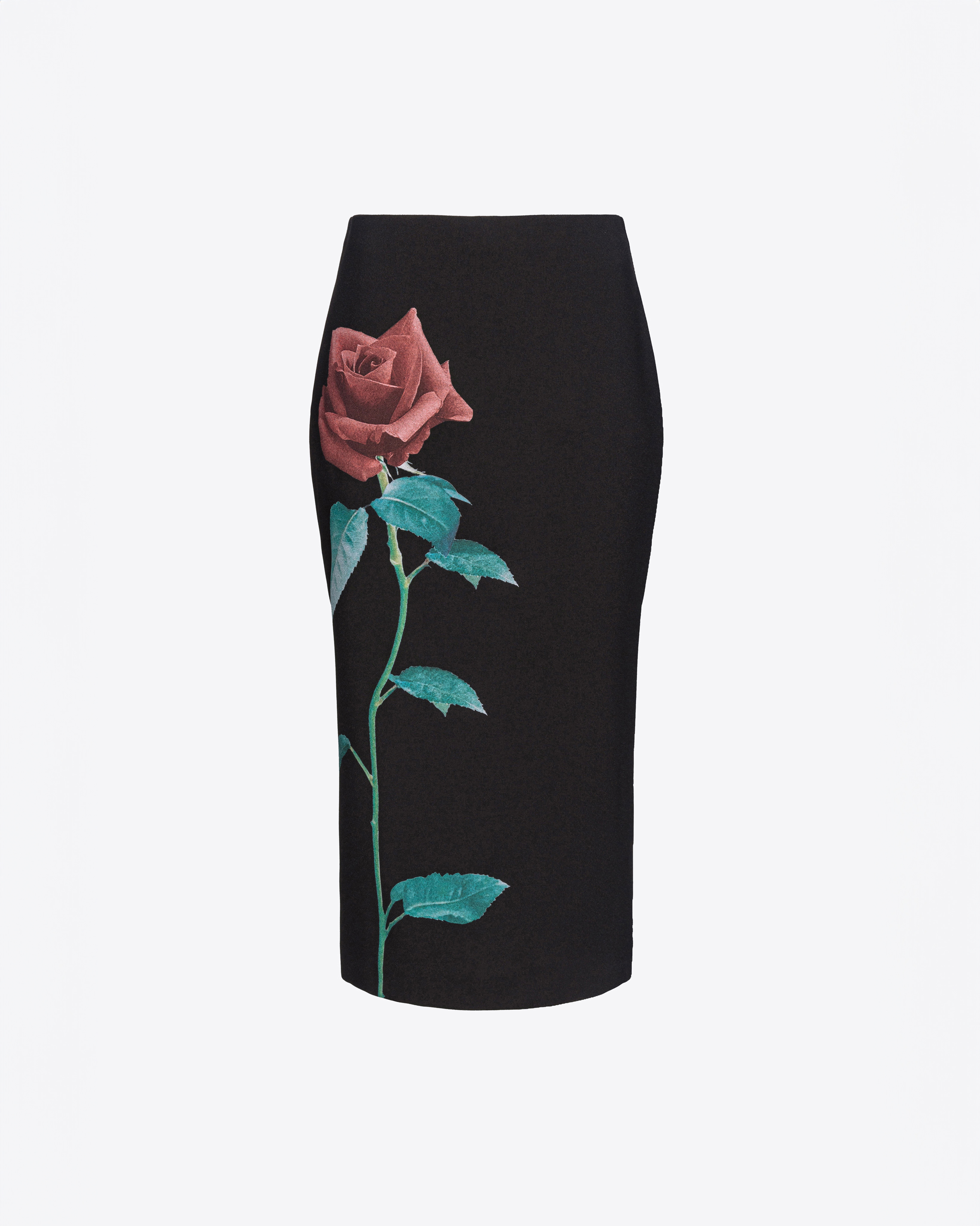 Pinko Longuette-Rock mit Rosen-Print