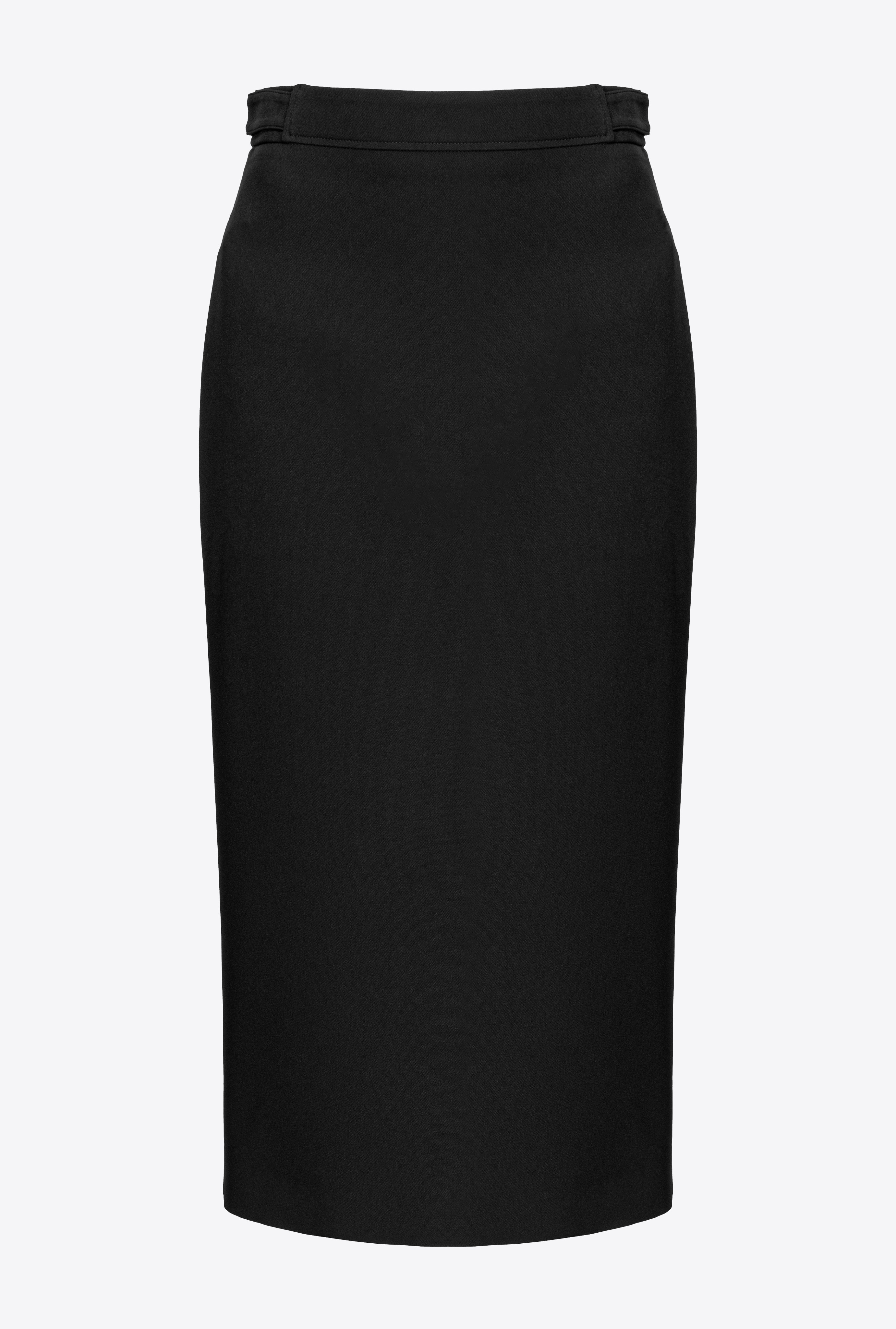 Pinko Skirt With Waist Tabs In Limo Black