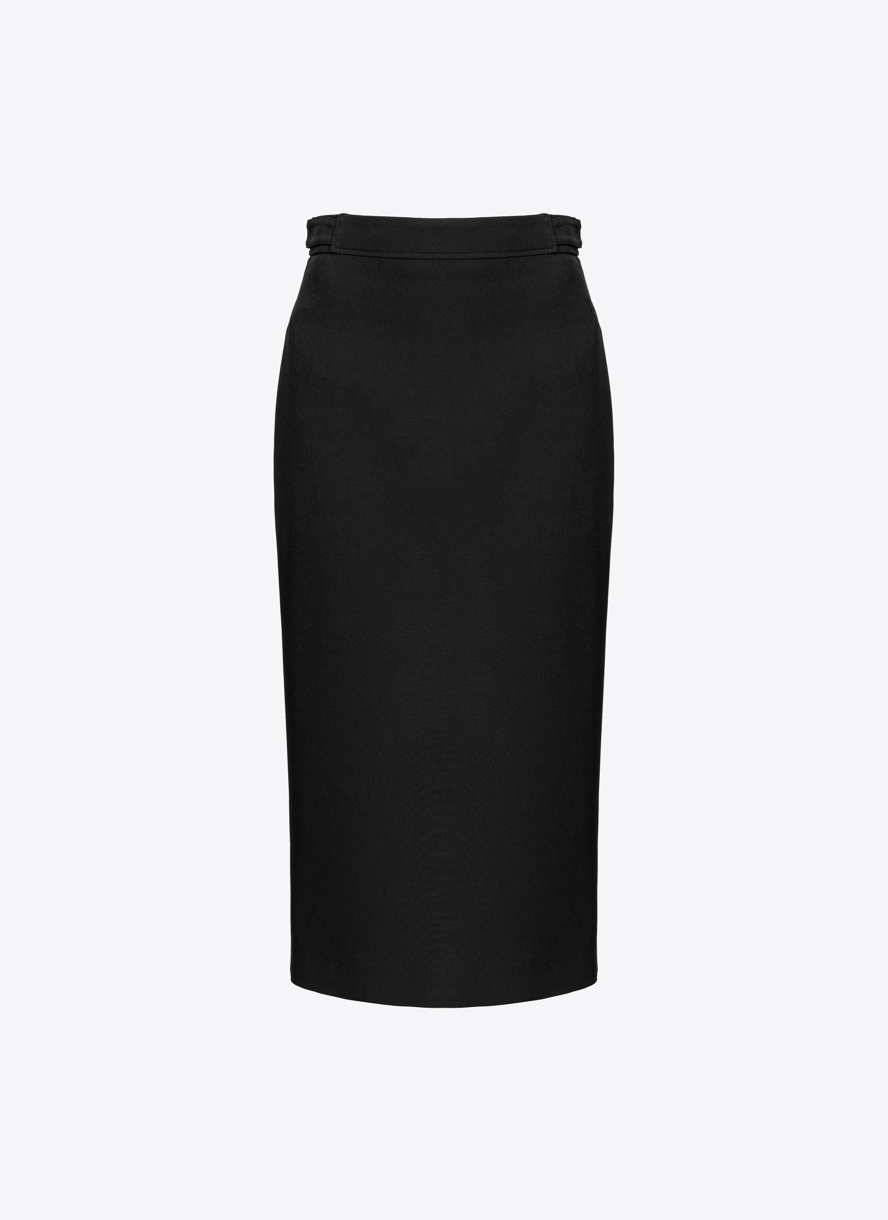 Pinko Skirt With Waist Tabs In Limo Black