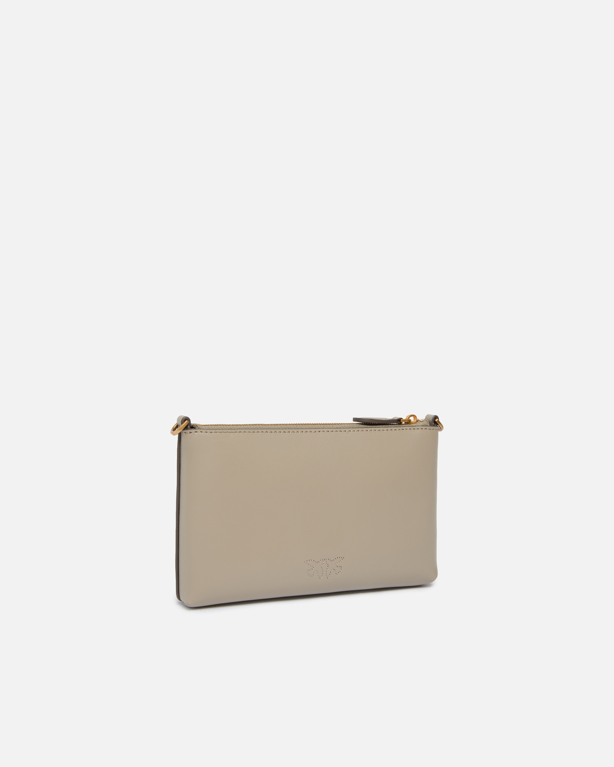 Плоский клатч из кожи с логотипом Love Birds - СЕРЫЙ - large