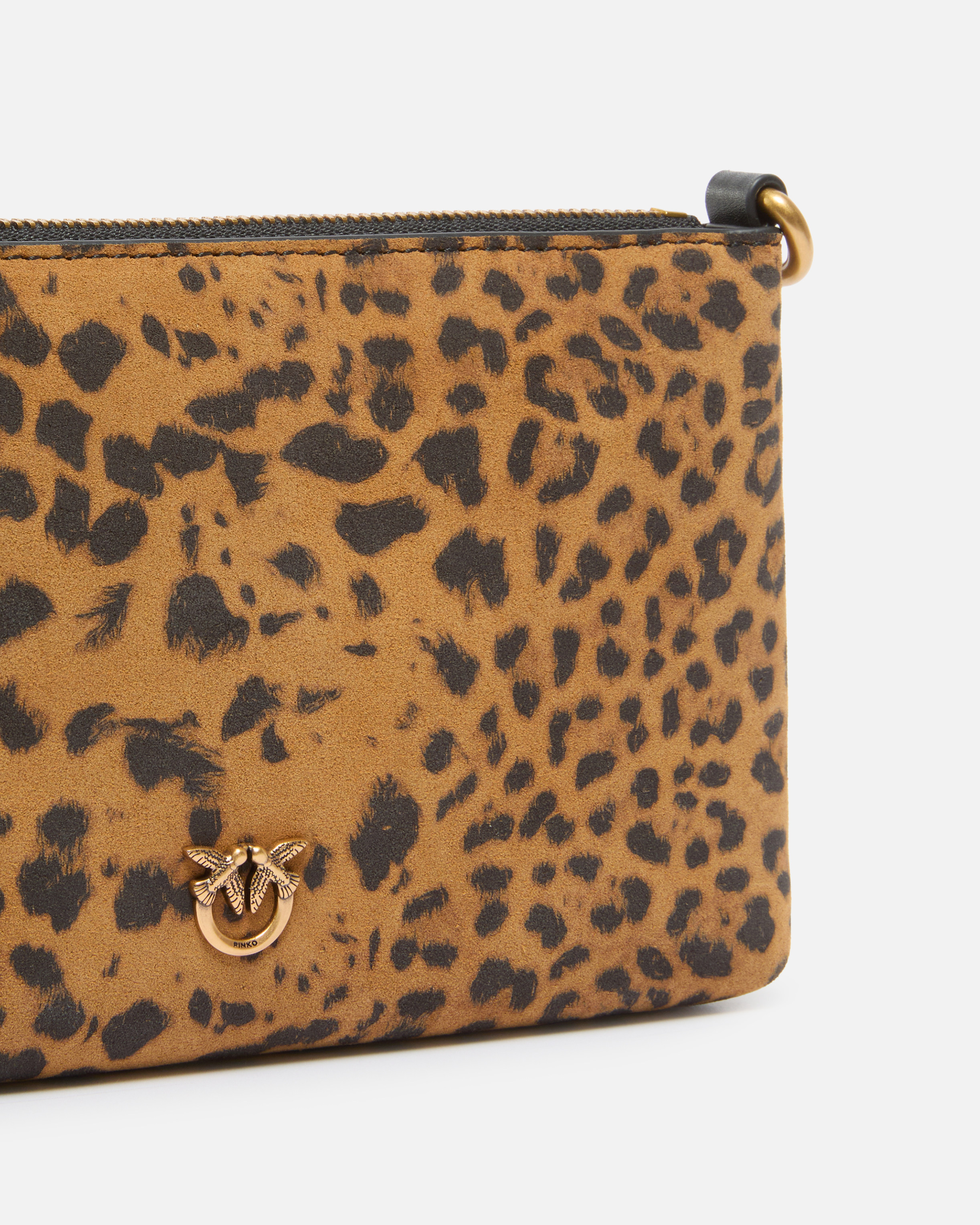 Pinko Mini Bag In Leopard Suede