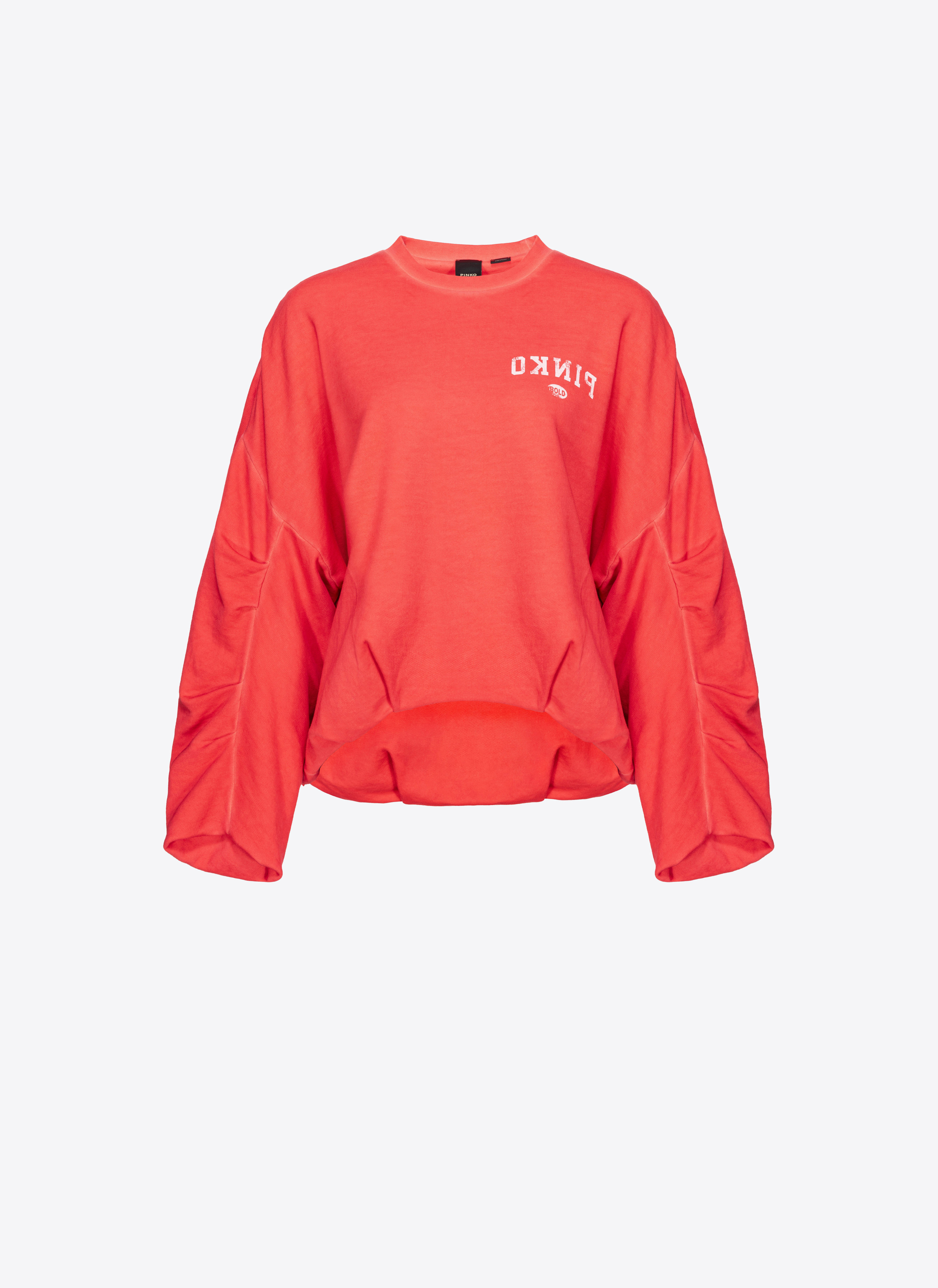 Pinko, Oversized sweatshirt with logo print, Dulcamara red, X-S