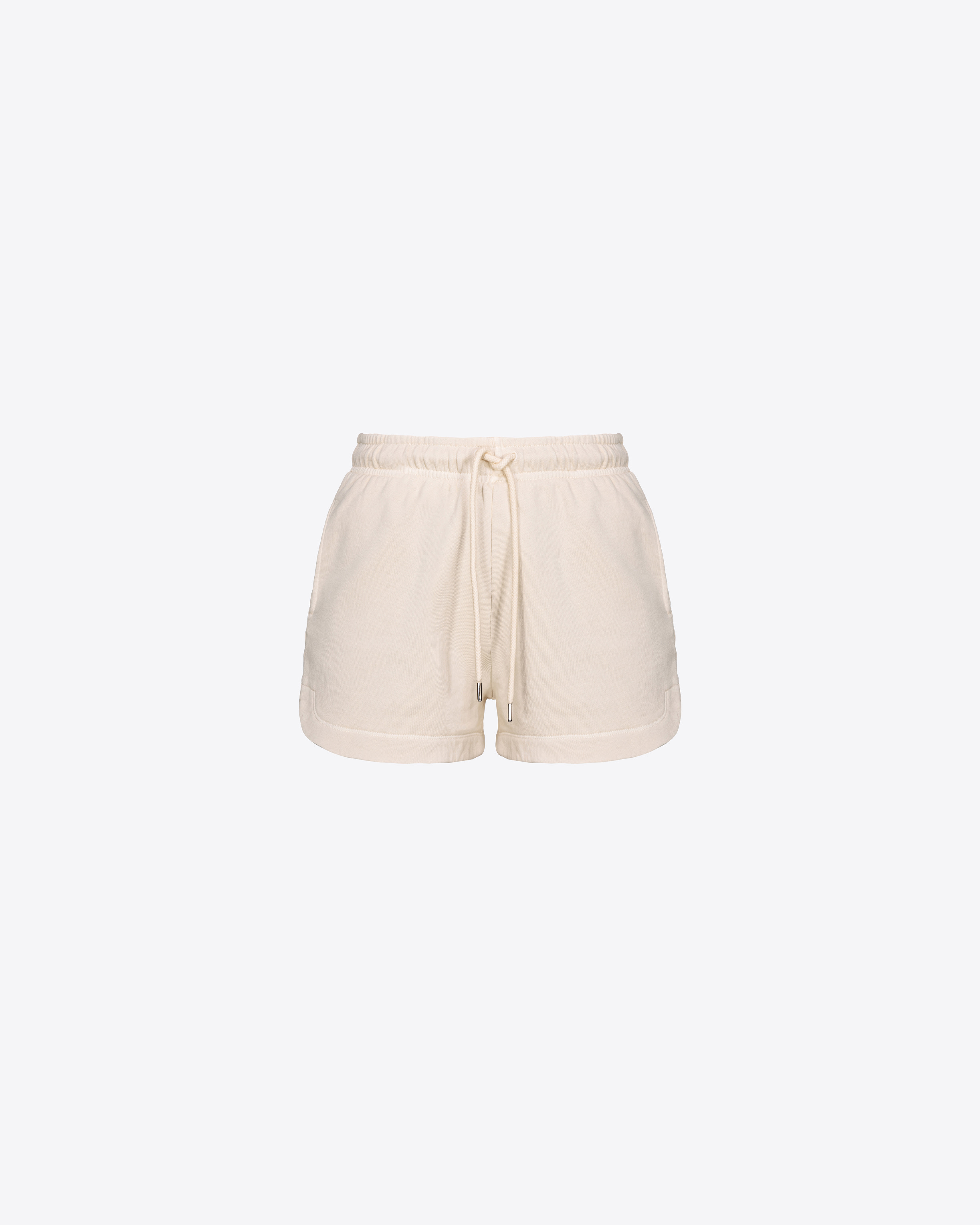Shop Pinko Fleece Shorts With Logo Print In Rainy-day Beige