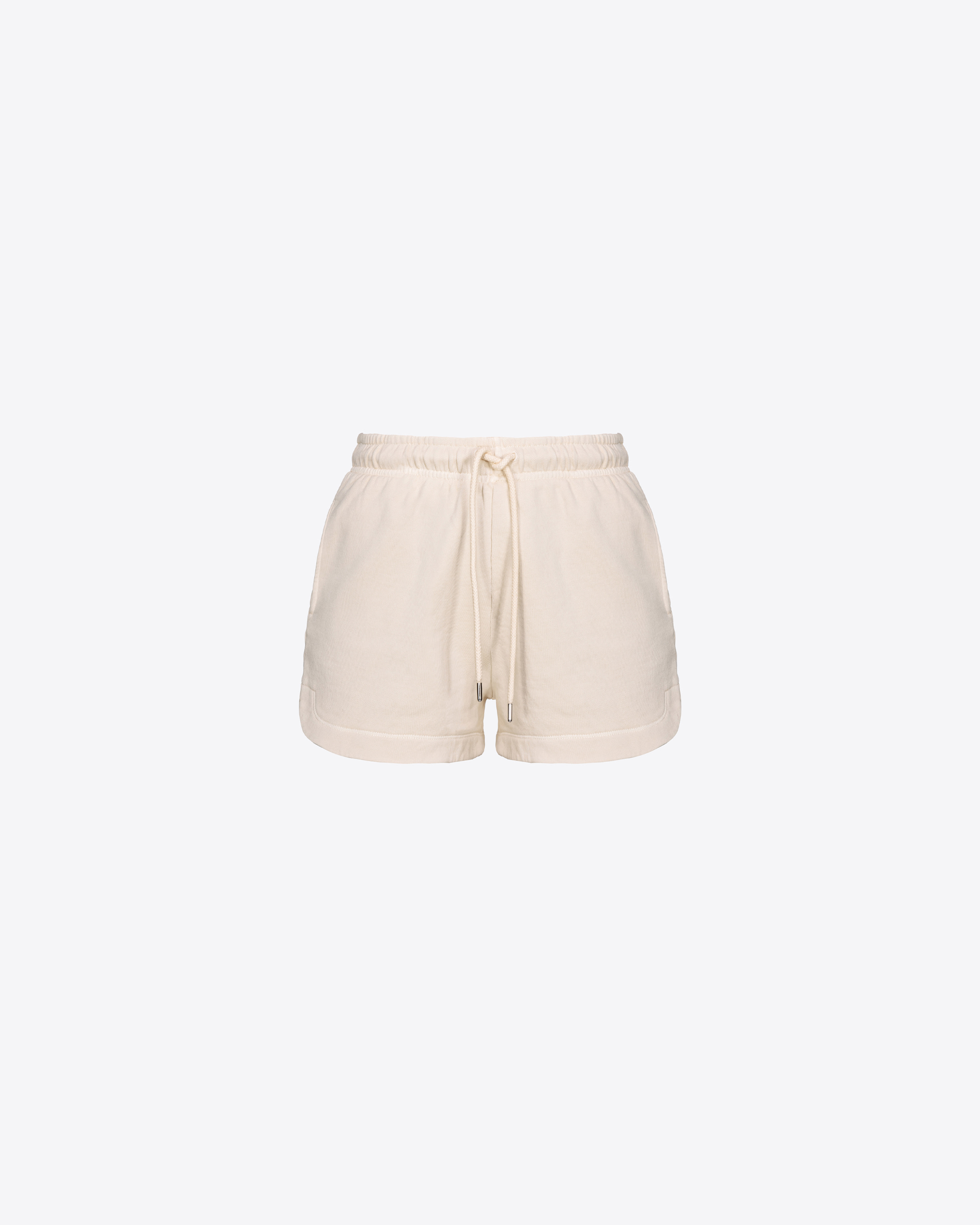 Shop Pinko Shorts In Felpa Stampa Logo In Rainy-day Beige