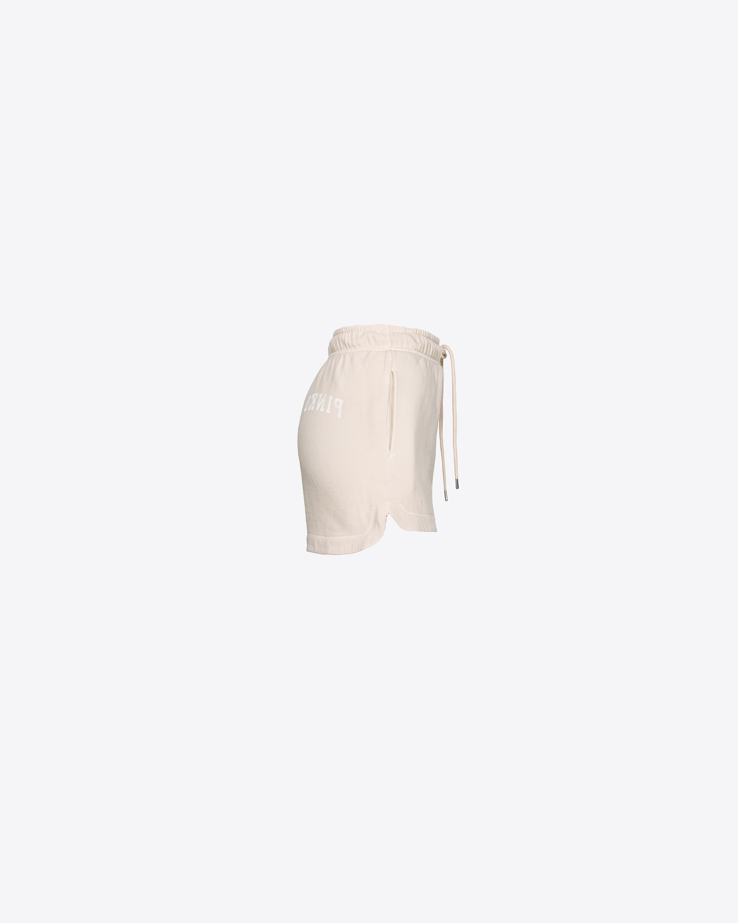 Shop Pinko Fleece Shorts With Logo Print In Rainy-day Beige