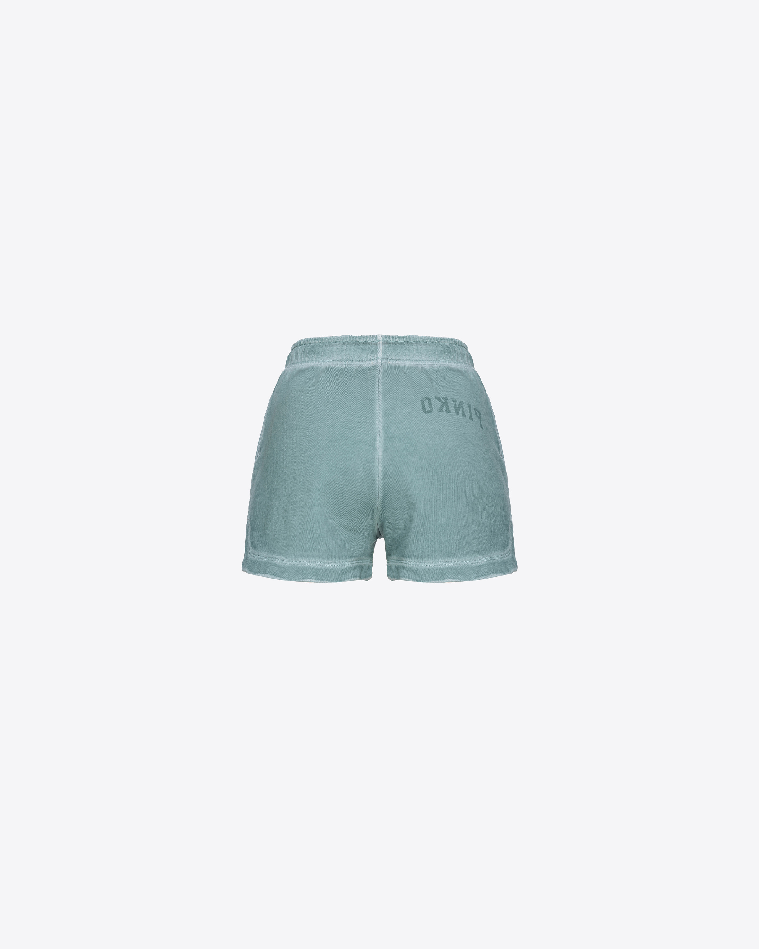 Shop Pinko Shorts In Felpa Stampa Logo In Bleu Argent