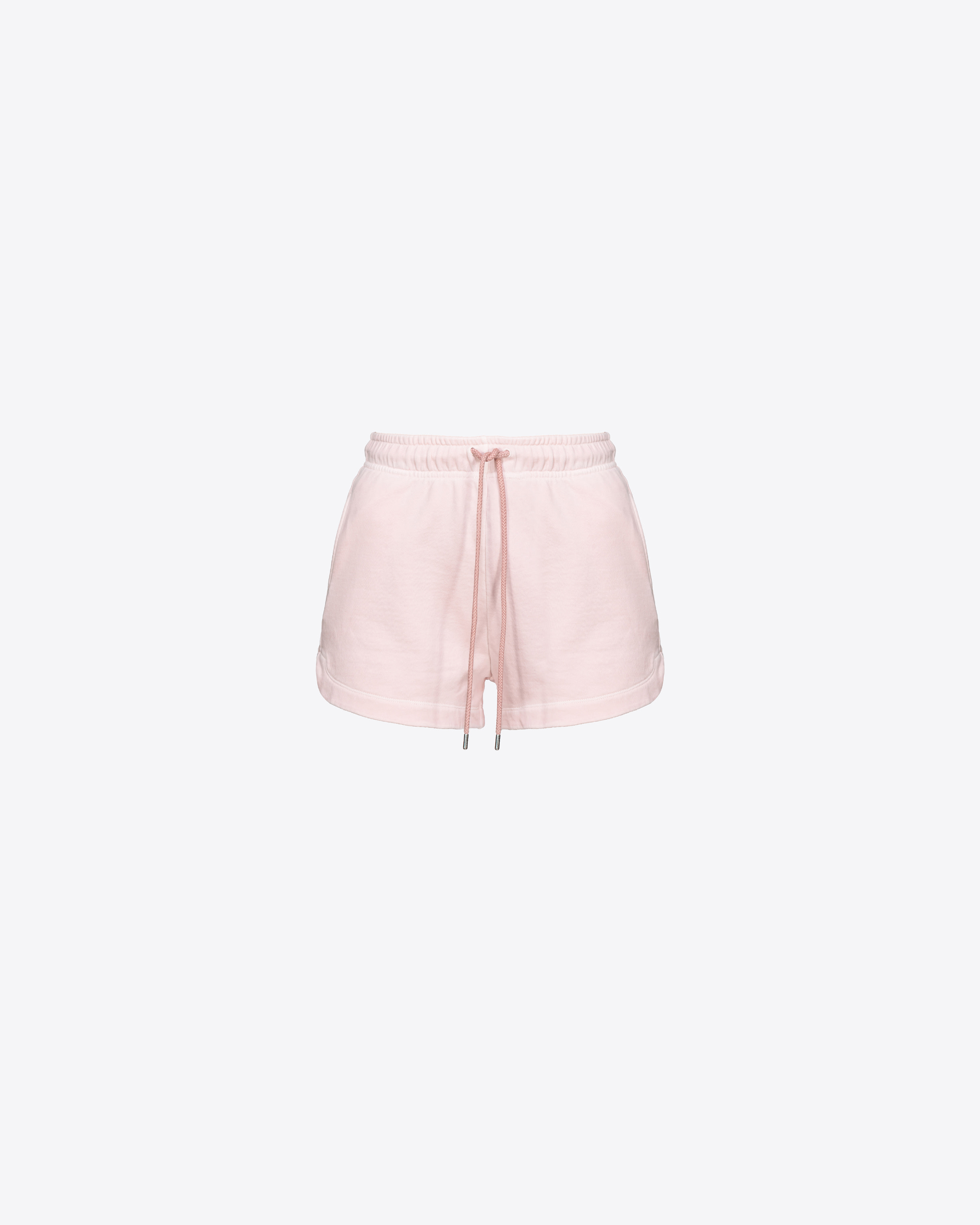 Shop Pinko Shorts In Felpa Stampa Logo In Rouge Corail