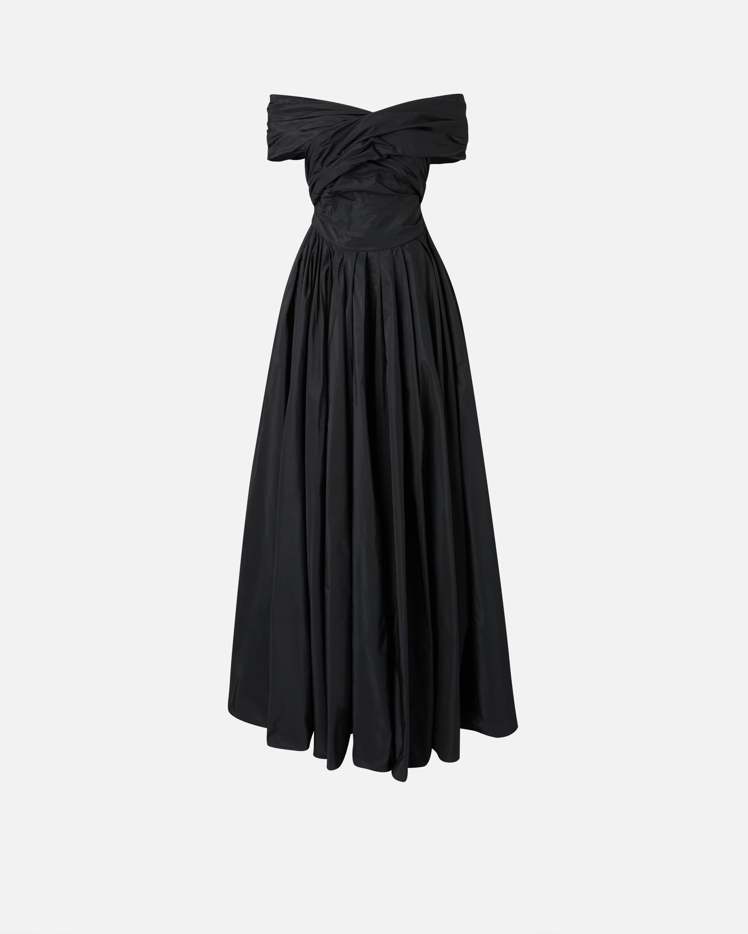 Pinko Schulterfreies elegantes langes Taftkleid