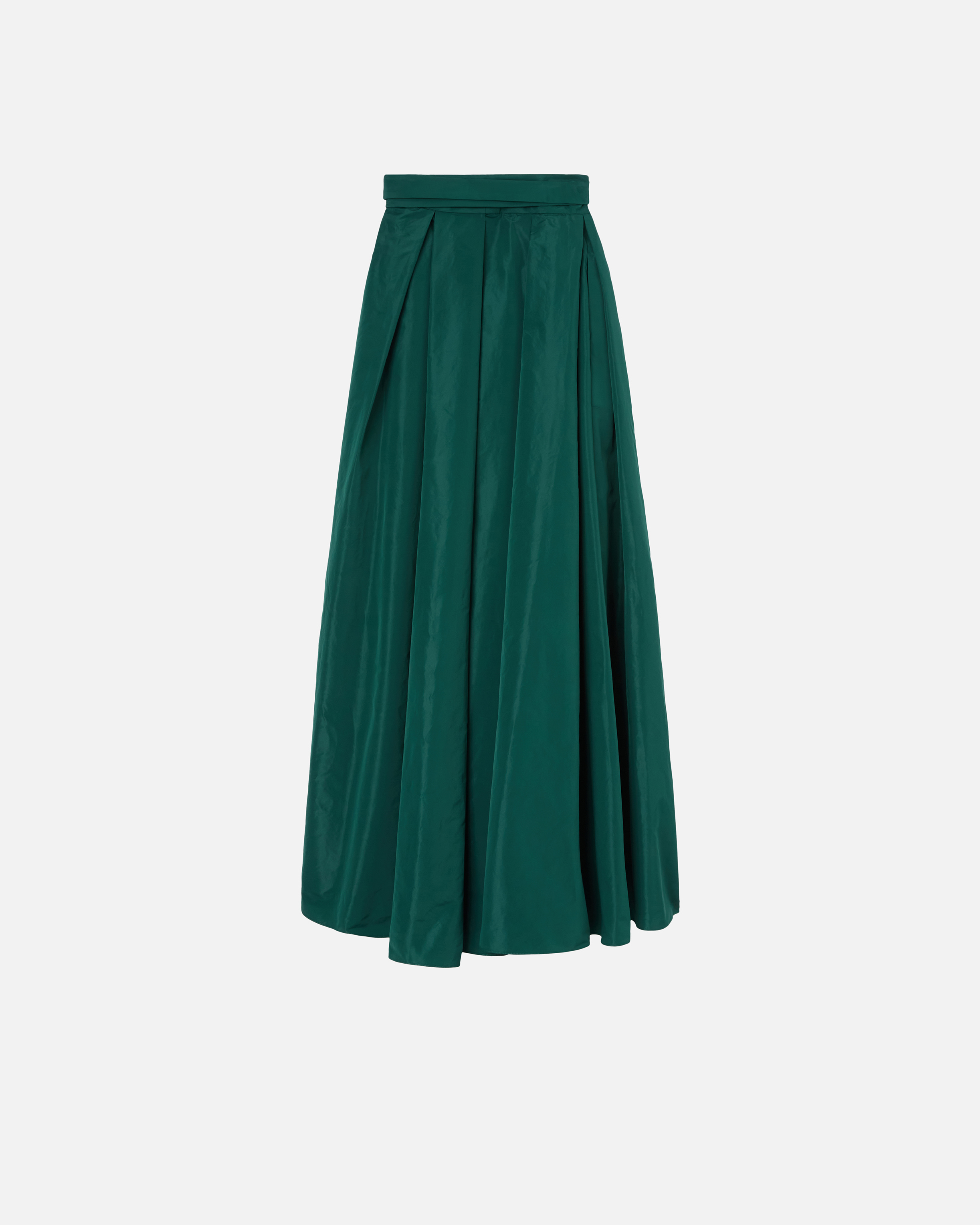 Длинная юбка макси из тафты - ЗЕЛЕНЫЙ - large