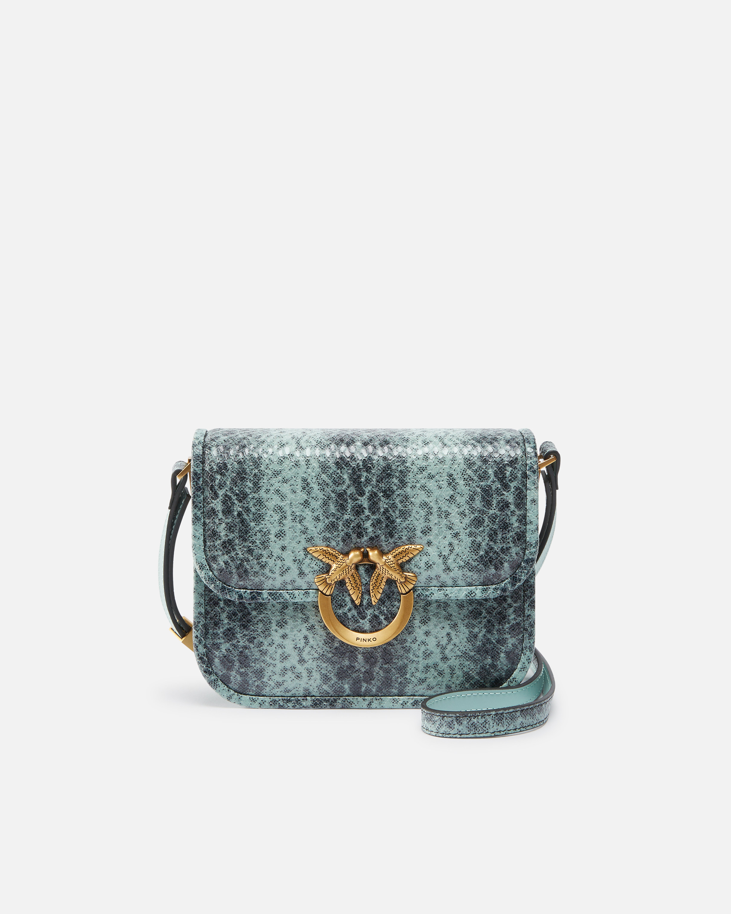 Pinko Reptile Print Love Bag Square Shoulder Bag