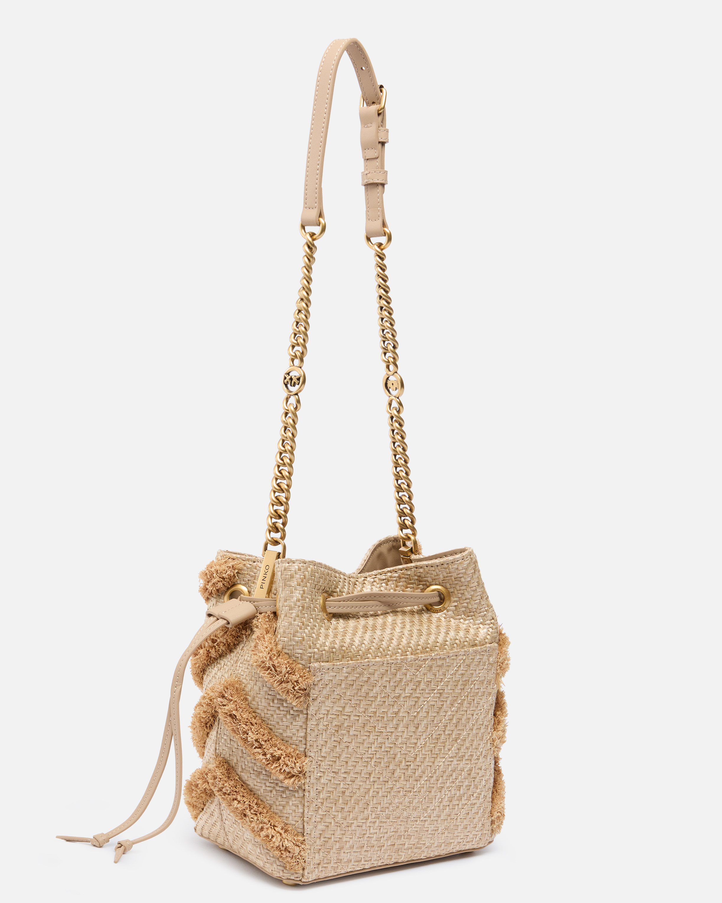 バッグ・カバンその他 Pinko SMALL LOVE SUMMER RAFIA BUCKET BAG Pinko Love Summer Rafia Bucket Bag - Red - Women