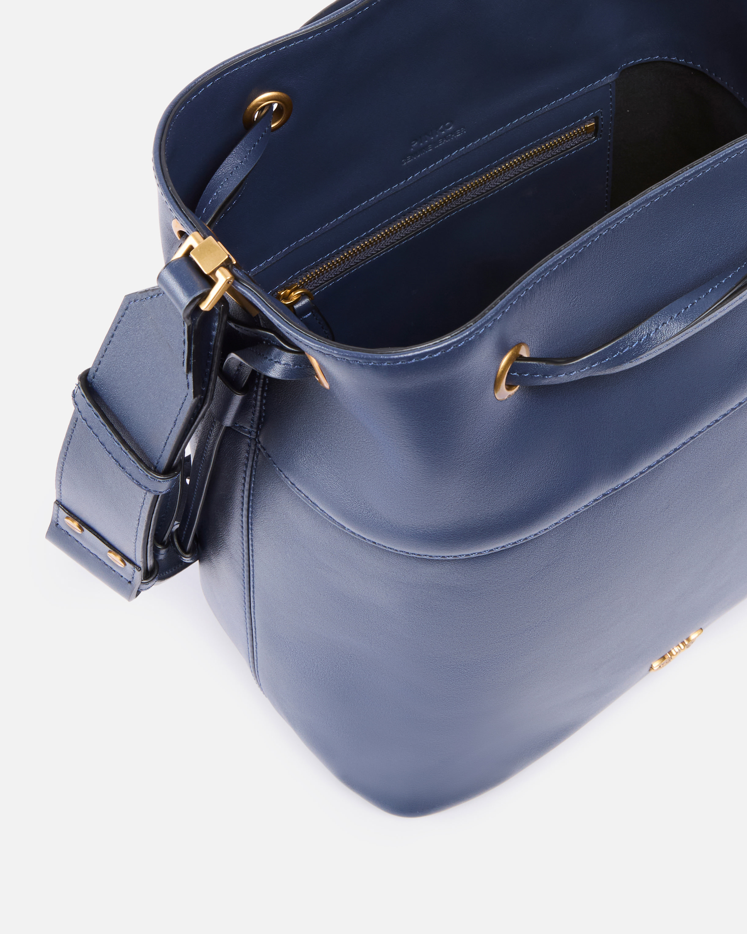 Love Birds 徽标皮革肩背水桶包 3