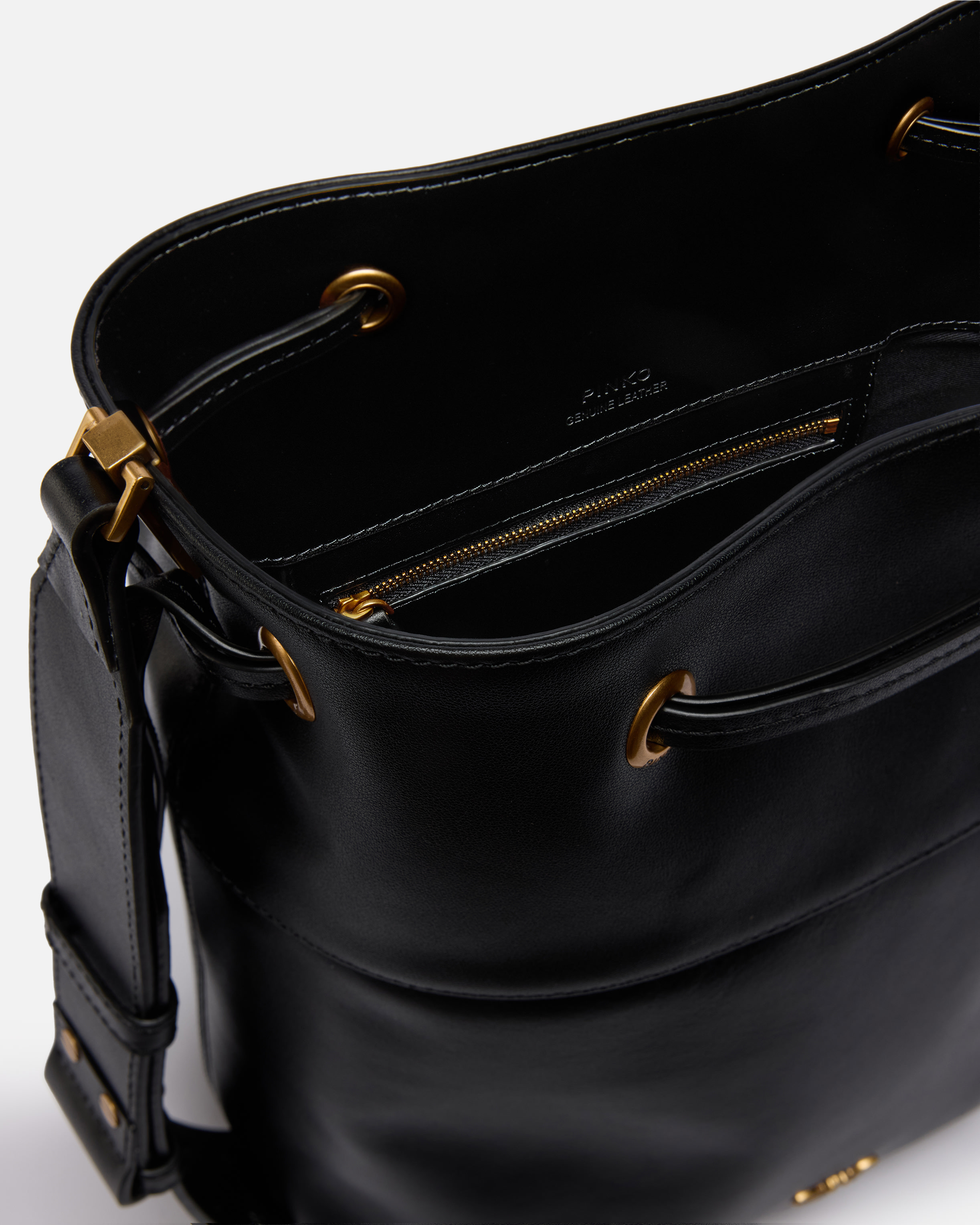 Love Birds 徽标皮革肩背水桶包 3