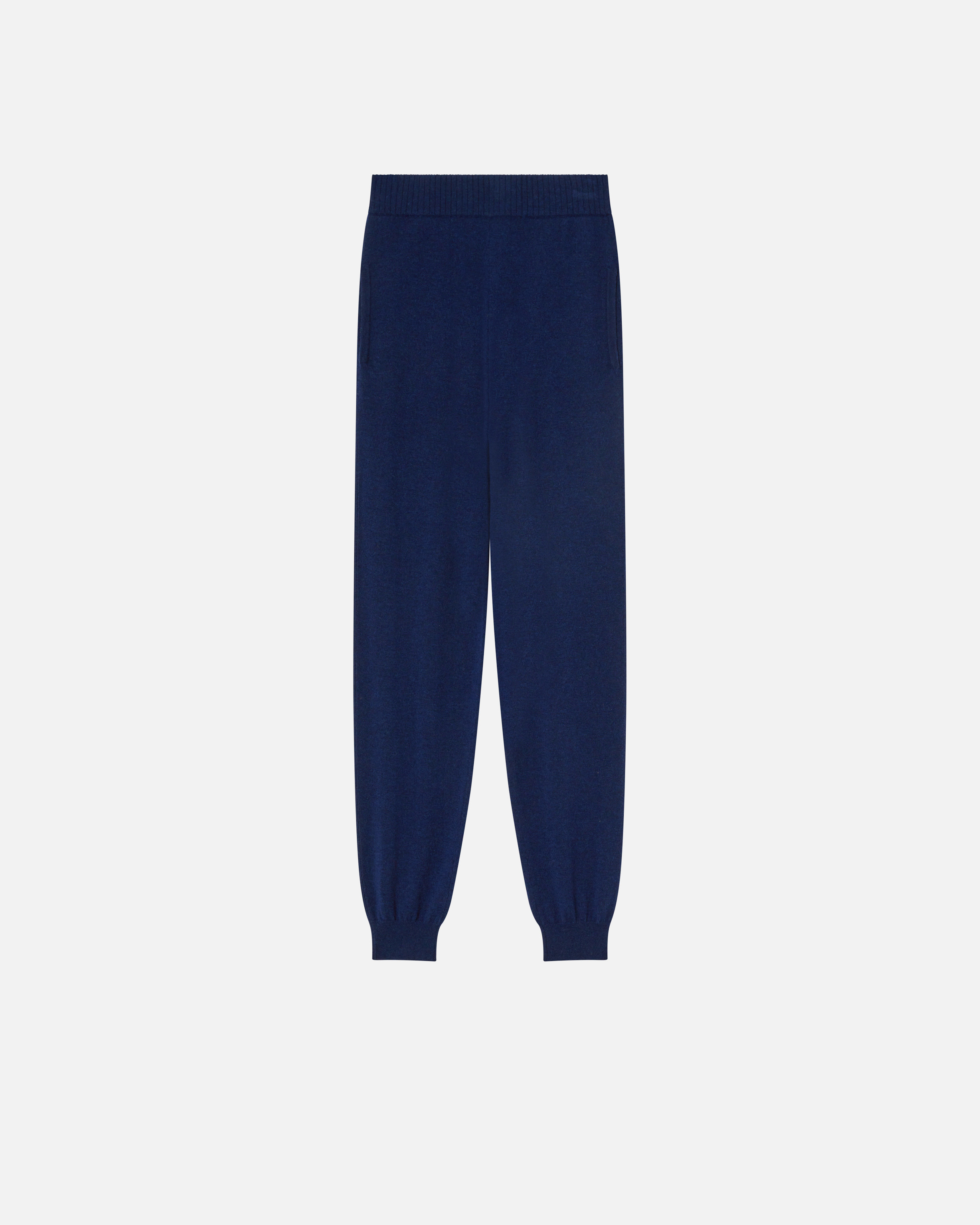 Pinko Cashmere-blend Knit Joggers In Blu Iride