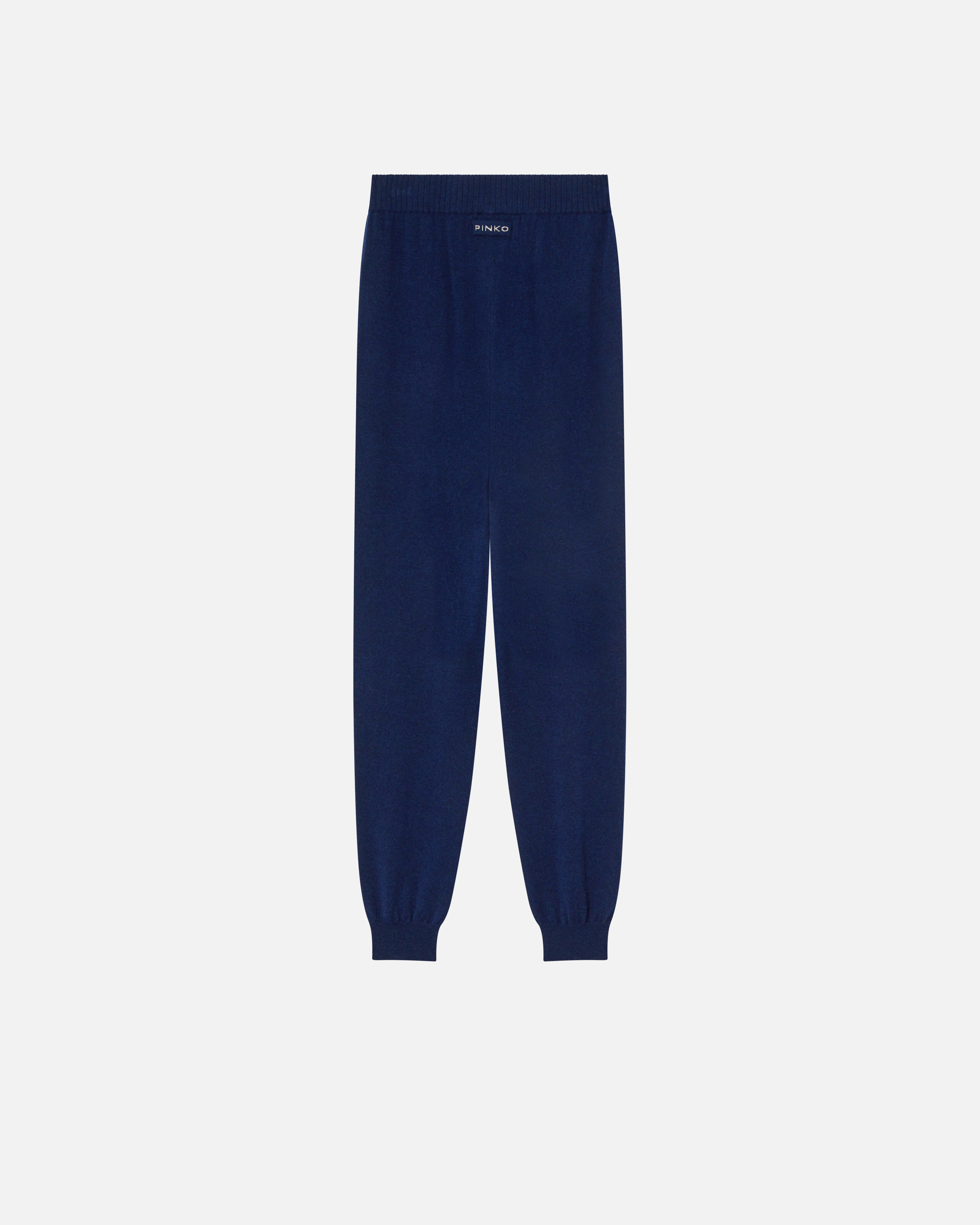 Pinko Cashmere-blend Knit Joggers In Blu Iride