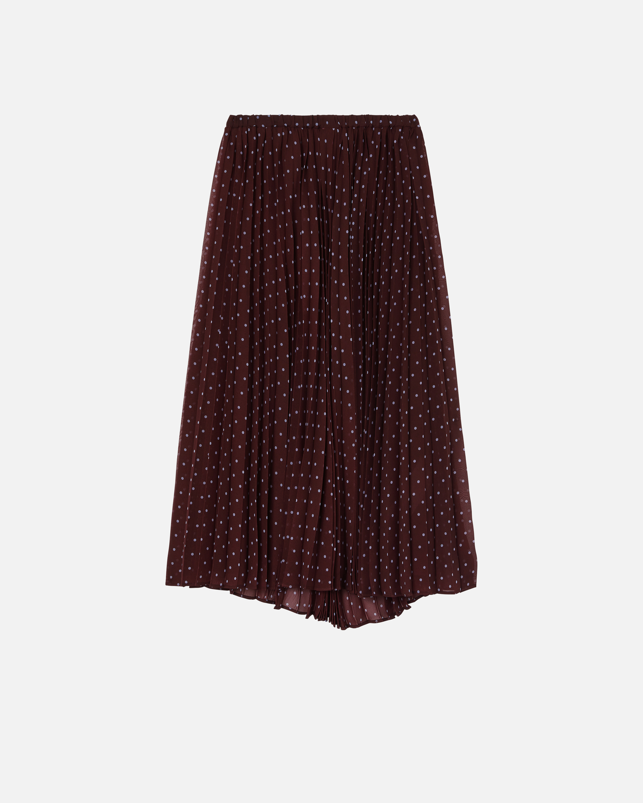Pinko Chiffon Midi Skirt With Polka Dot Print In Bordeaux/bleu Ciel