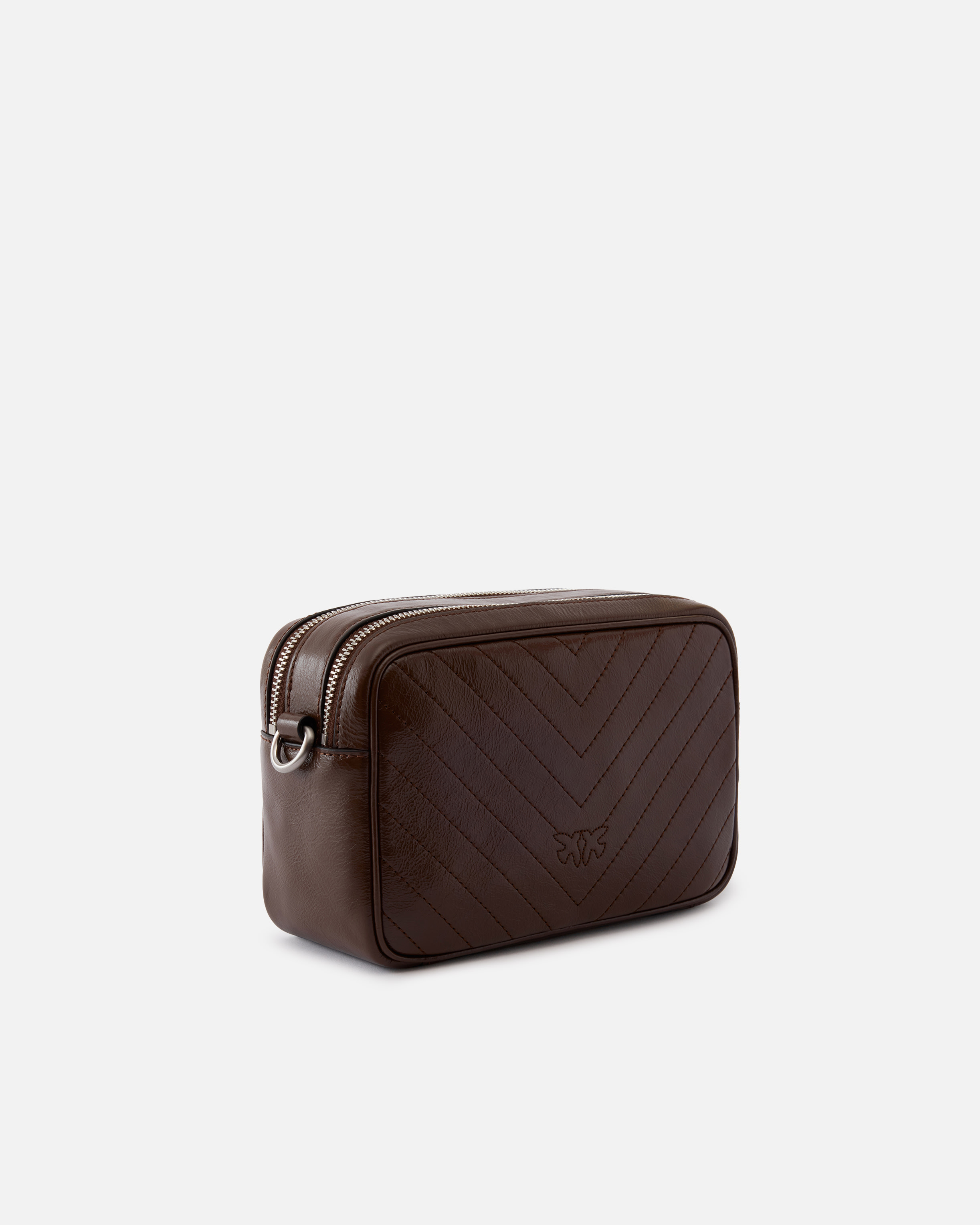 Сумка Camera Bag среднего размера из кожи с шевронным узором 1