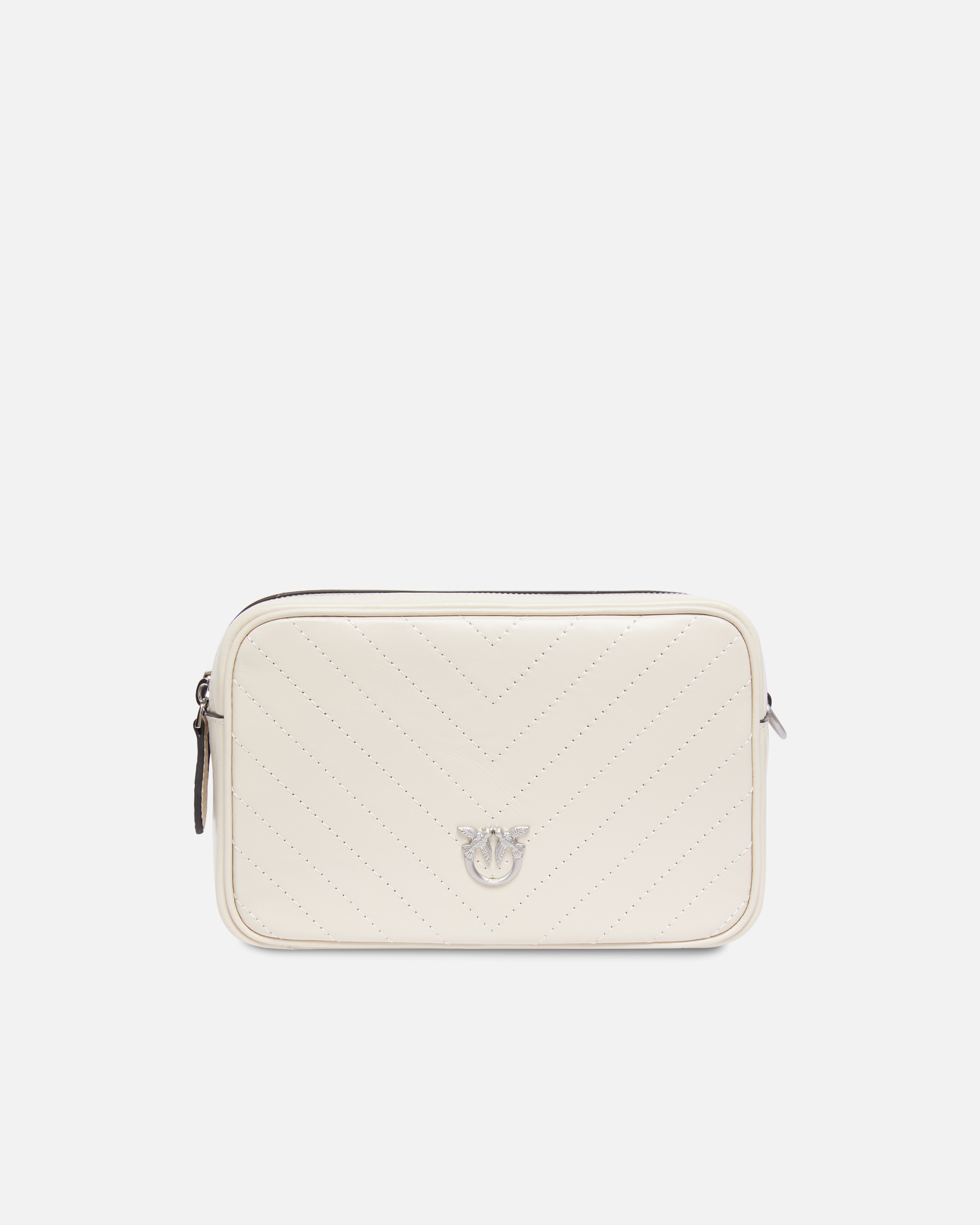 Medium chevron leather camera bag with strap PINKO → Shop