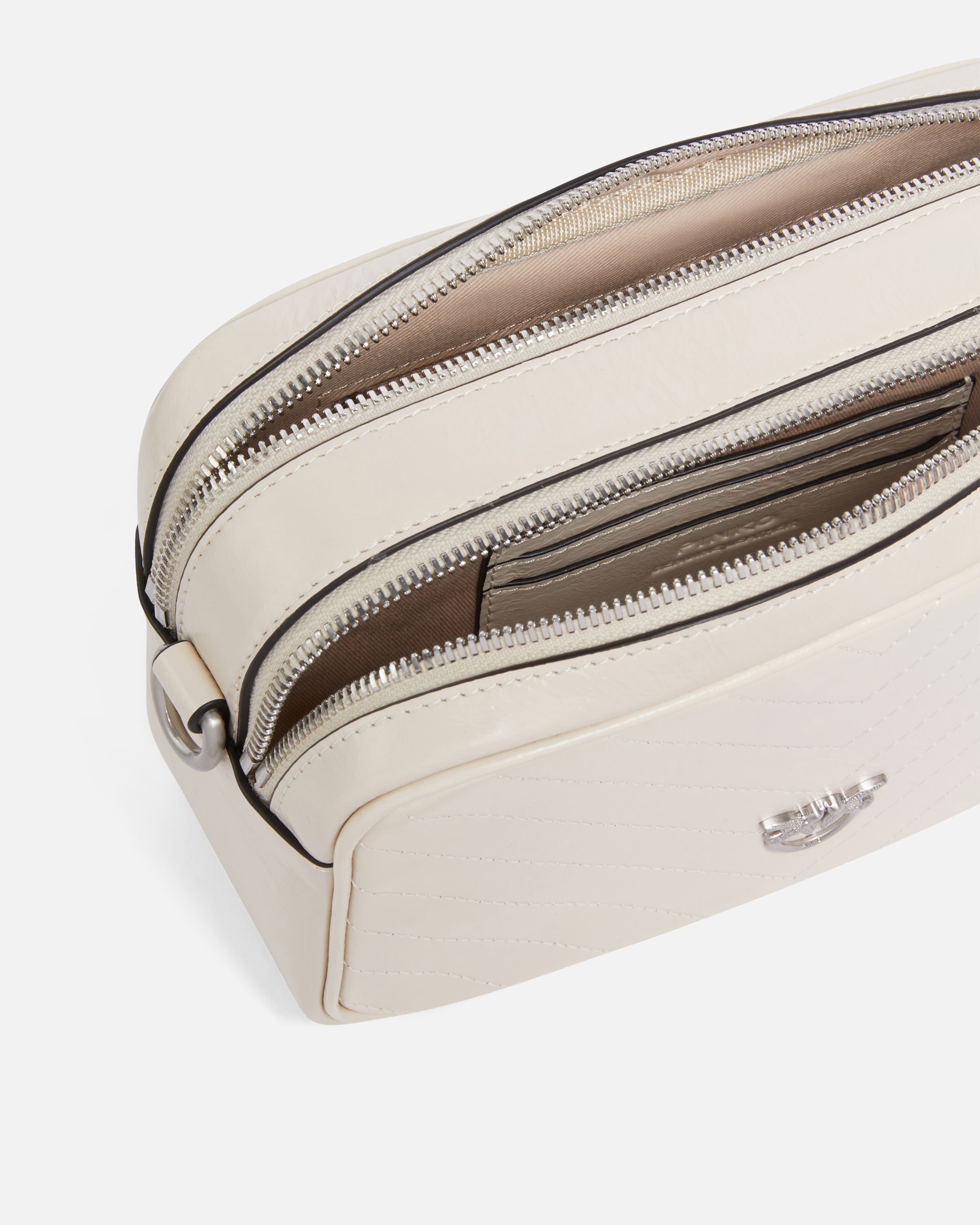 Сумка Camera Bag среднего размера из кожи с шевронным узором 3