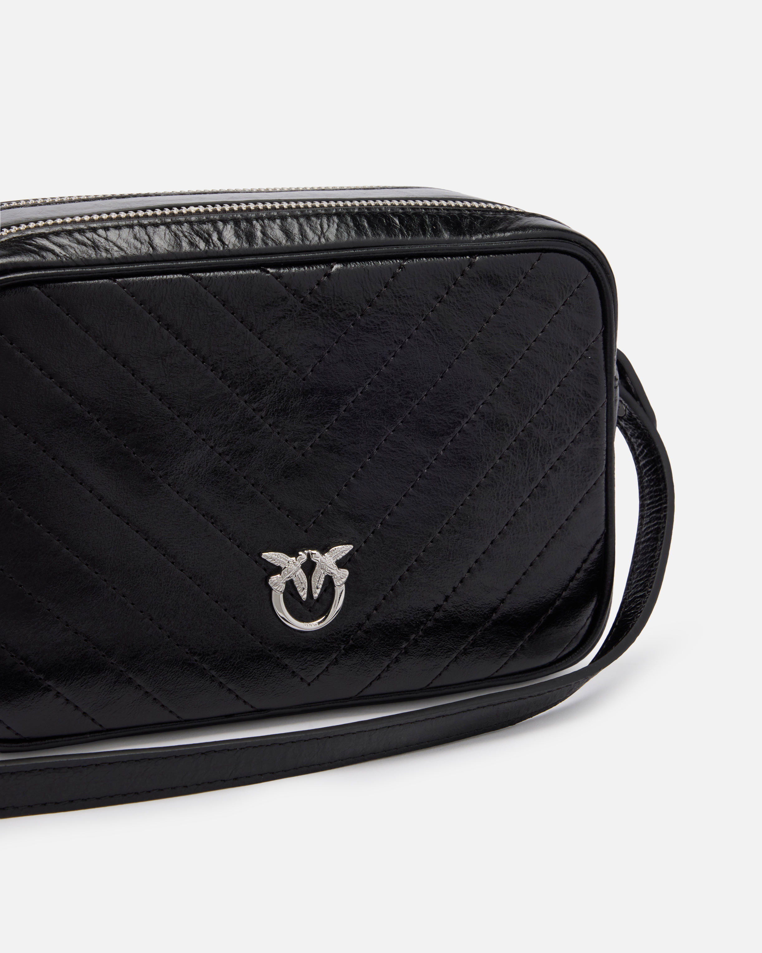 Сумка Camera Bag среднего размера из кожи с шевронным узором 2