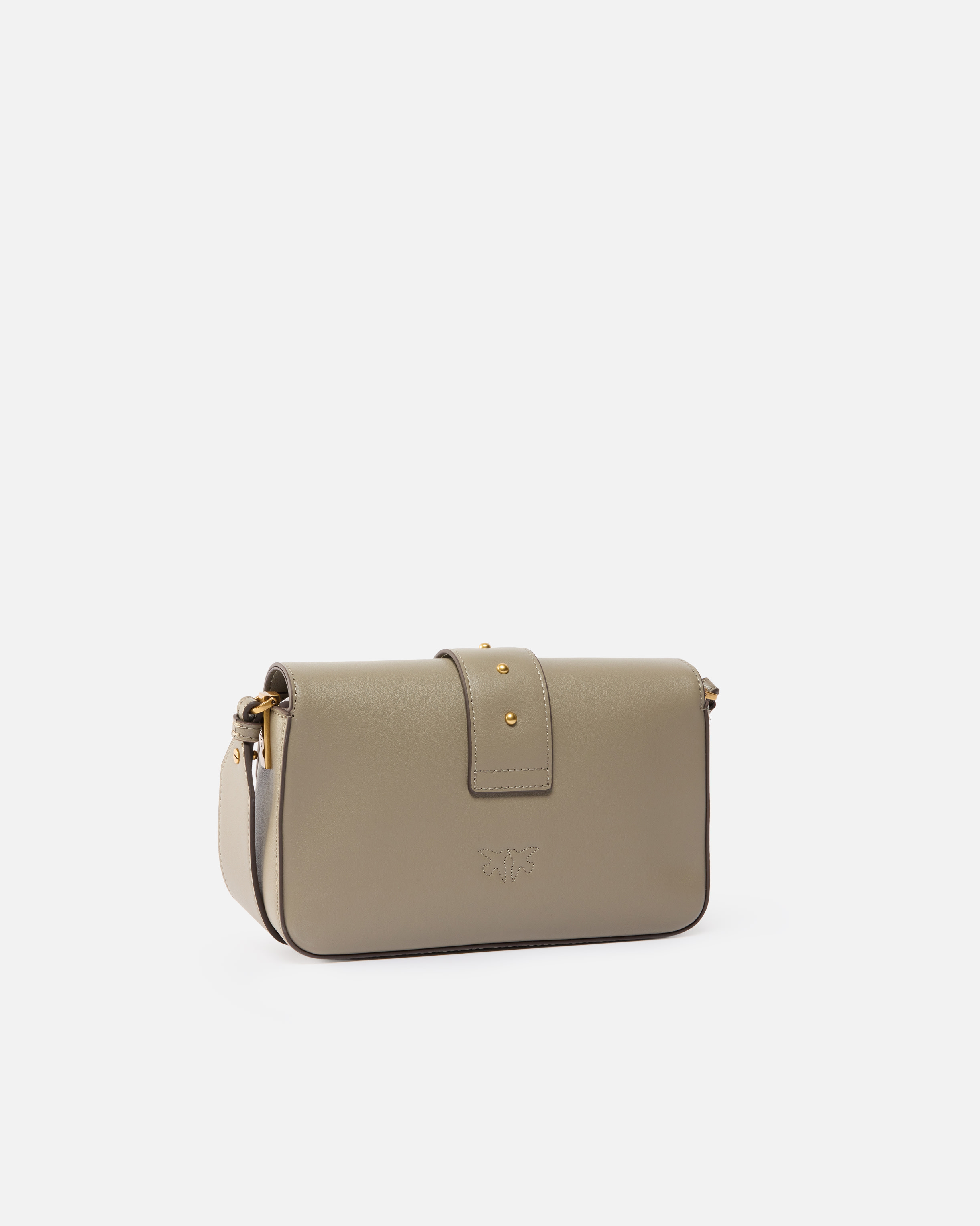 Pinko Mini Calfskin Shoulder Strap In Brown