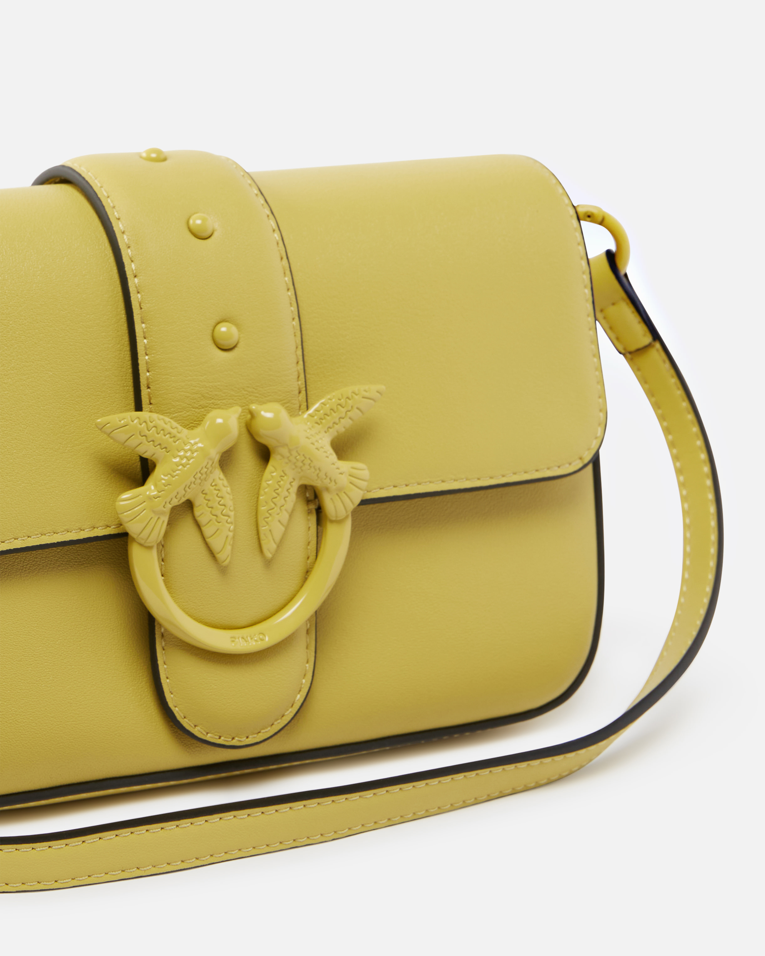 【関税&送料込】Pinko Top Yellow Pinko Love One Mini Crossbody Bag - Green - Women