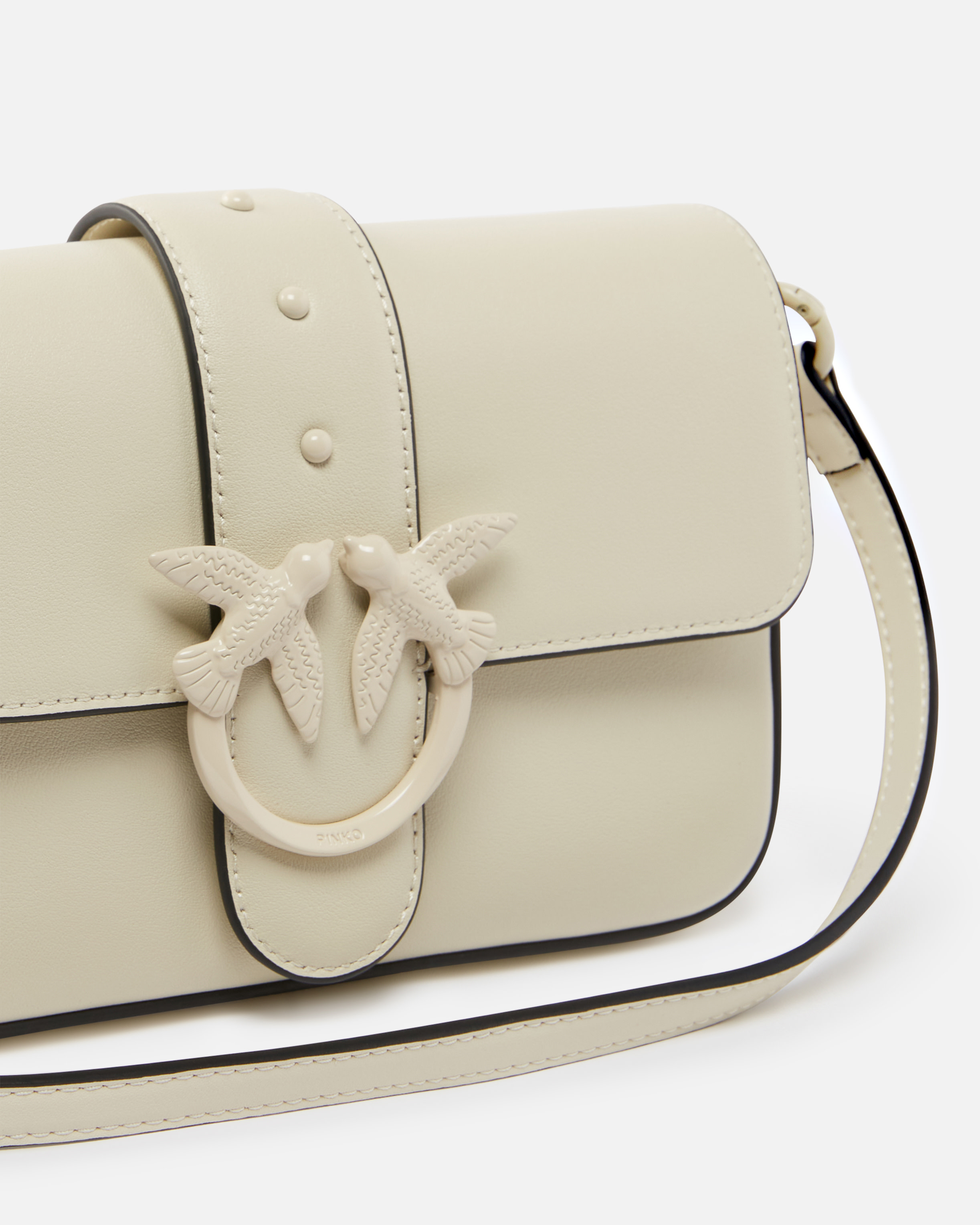 Pinko Small Soft Shoulder Bag Mini Love Bag Colorful In White + White-block Colour