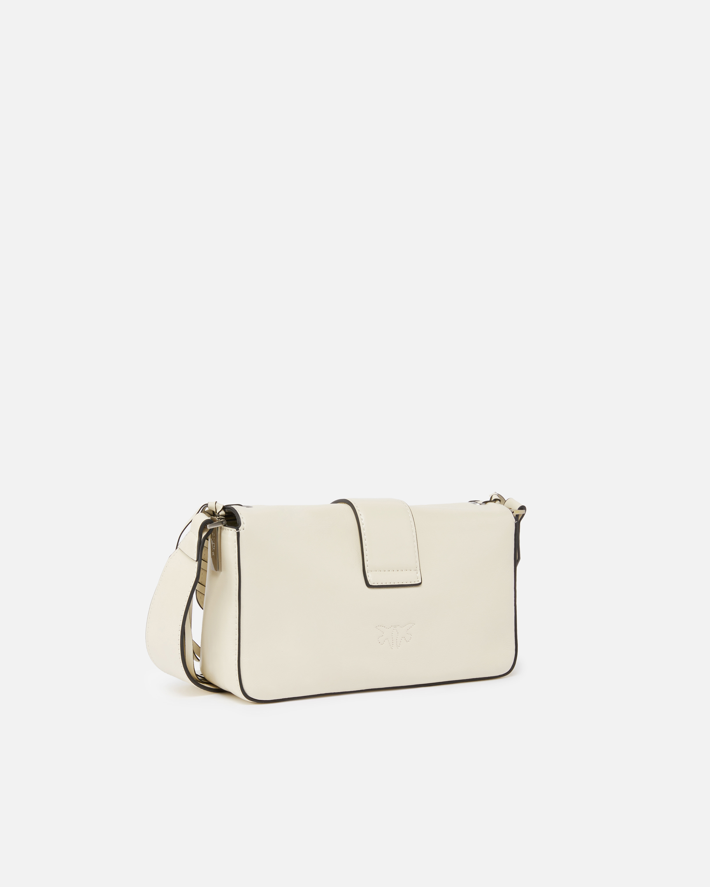 Pinko Slouchy Love Bag Soft Handbag With Fringes And Shoulder Strap In Silk White-brushed Silver