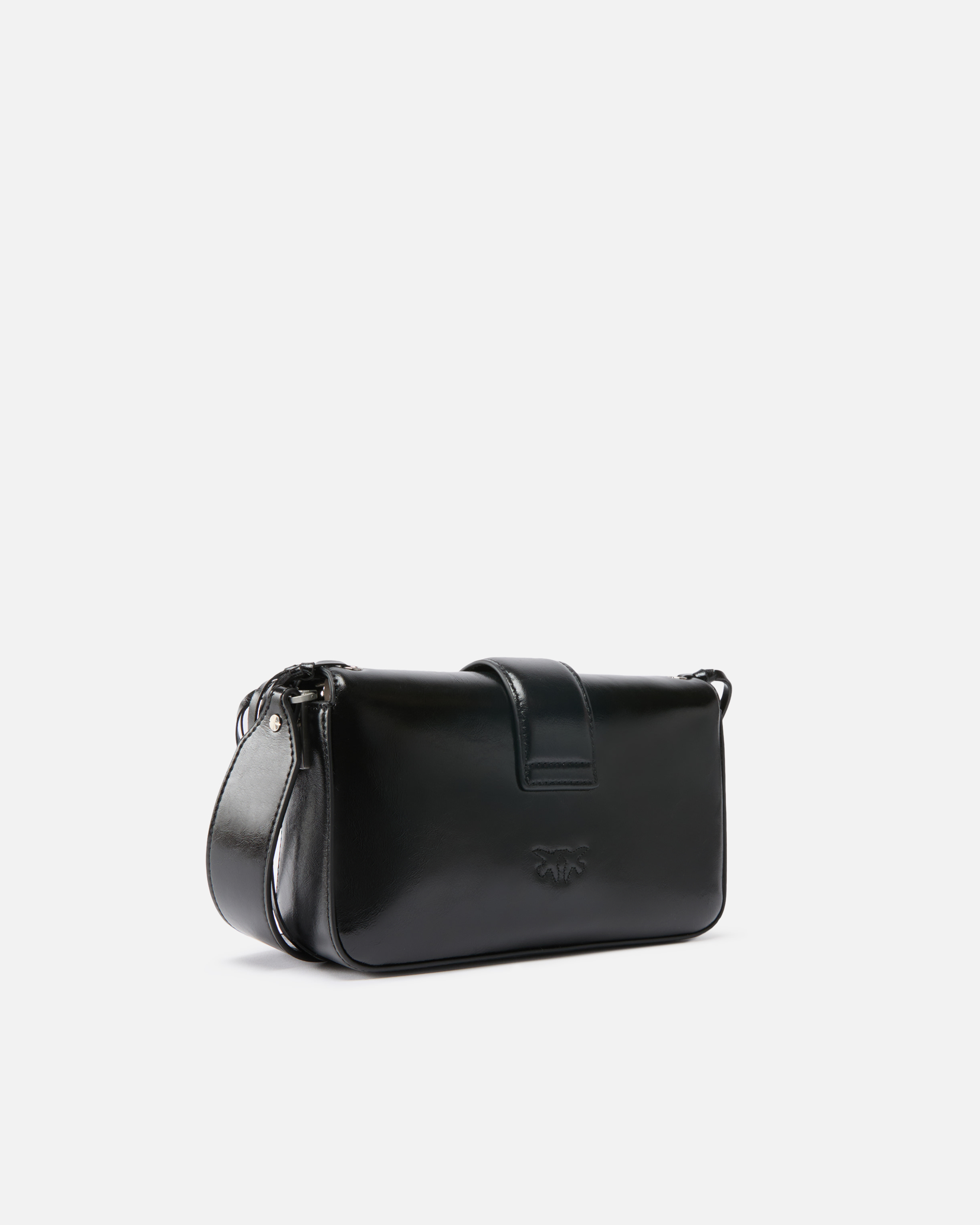 Pinko Slouchy Love Bag Soft Handbag With Fringes And Shoulder Strap In Nero Limousine-brushed Silver