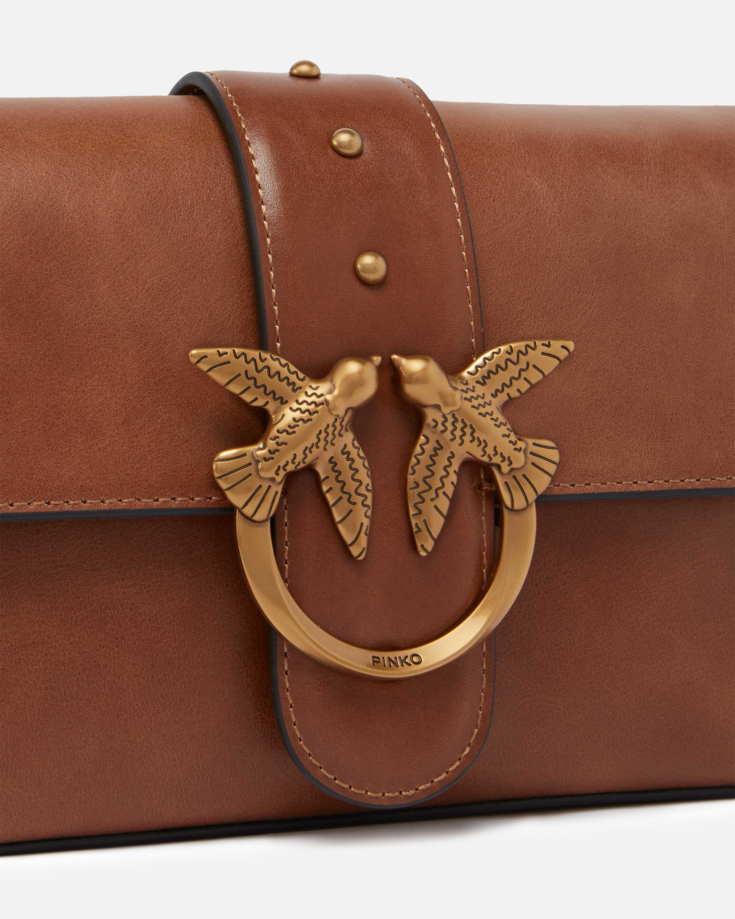 Pinko Slouchy Mini Love Bag Small Shoulder Bag In Cloud Leather