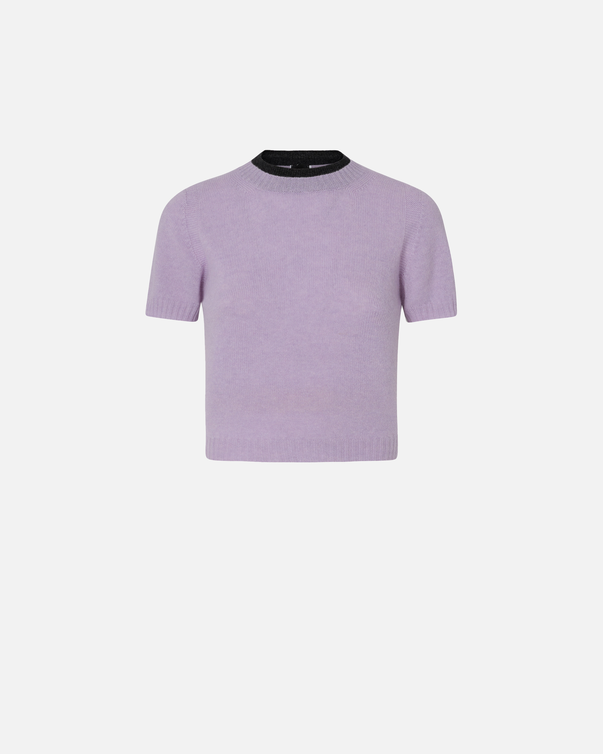 Pinko Short Jersey With Contrasting Profile In Rose/gris Chiné