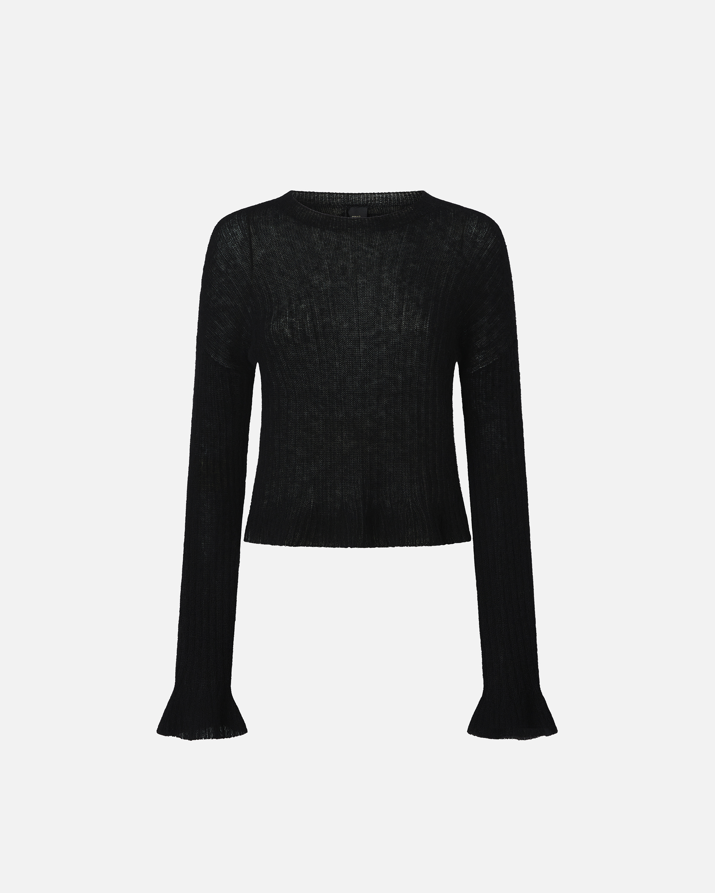 Pinko, Veil-like alpaca and silk sweater, Limo black, XS